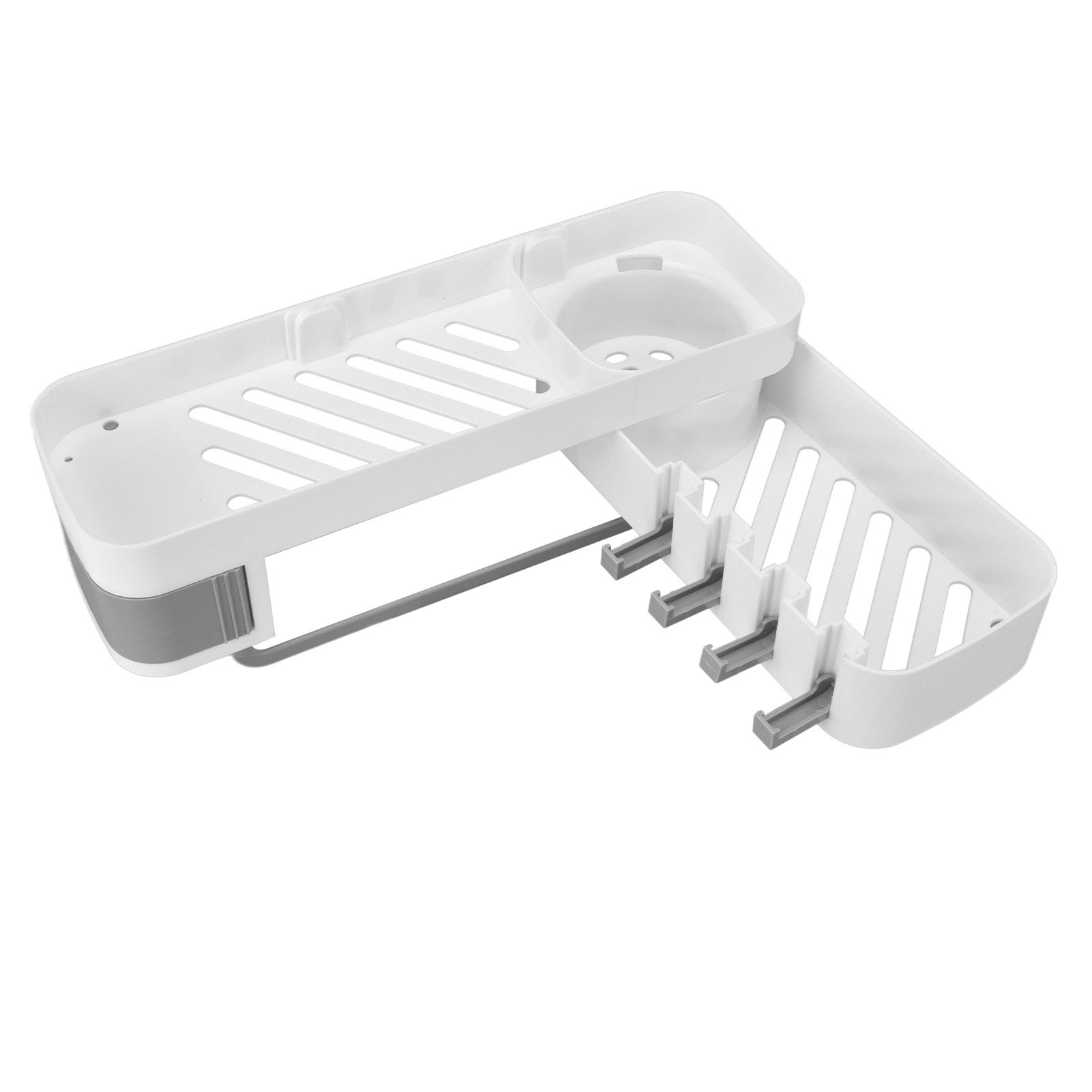 Bathroom Corner Rack Double Layer Rotatable Wall Mounted Stylish Simple view 2