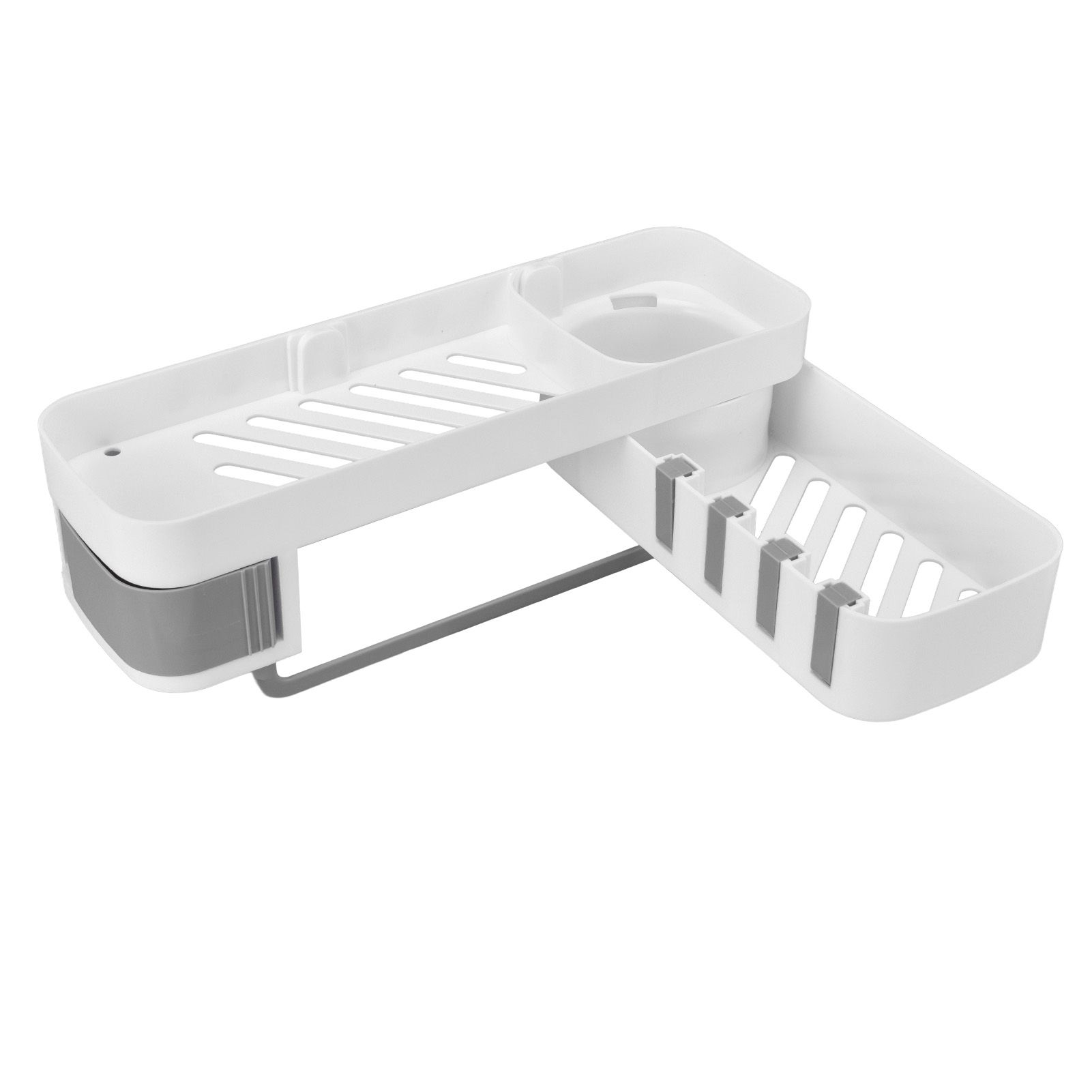 Bathroom Corner Rack Double Layer Rotatable Wall Mounted Stylish Simple view 6