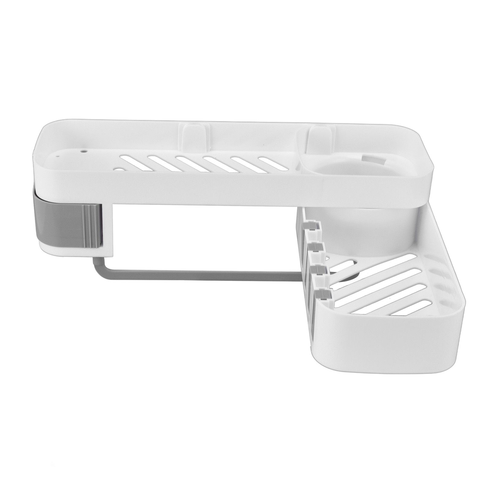Bathroom Corner Rack Double Layer Rotatable Wall Mounted Stylish Simple view 9