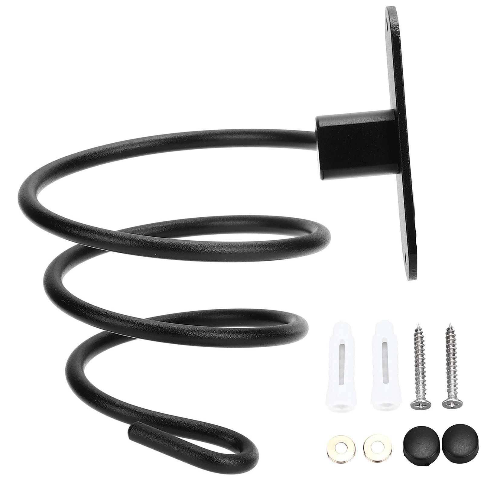 Hair Dryer Holder Wall Mounted Bathroom Blower Hanging Rack Organizer Punching — image 1