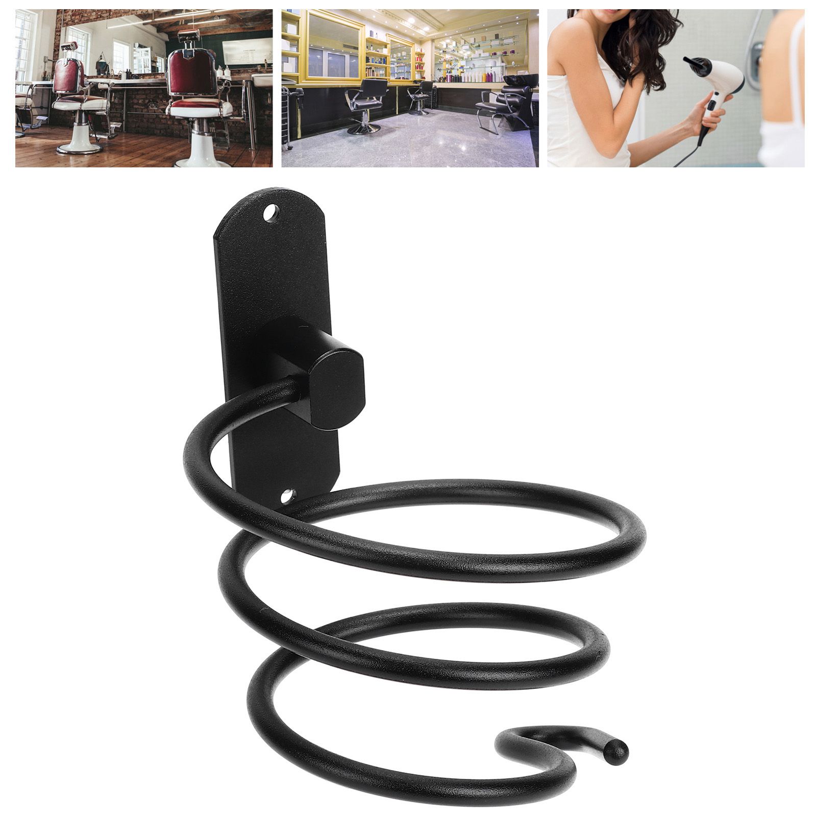 Hair Dryer Holder Wall Mounted Bathroom Blower Hanging Rack Organizer Punching view 11