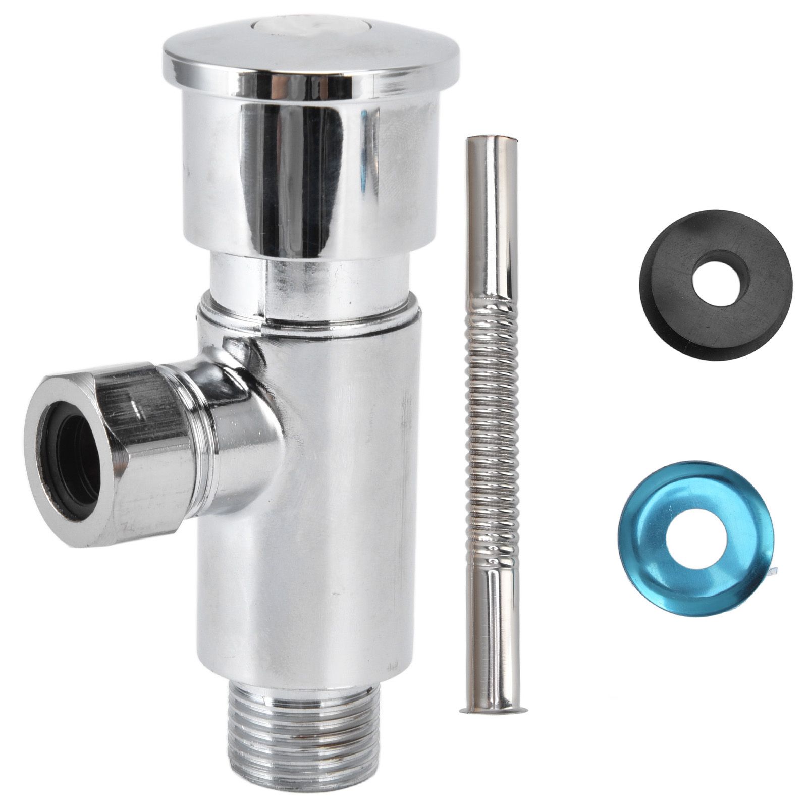 Flush Valve with Hand Push Button Zinc Alloy Toilet Repair Kit Tank Parts — image 1