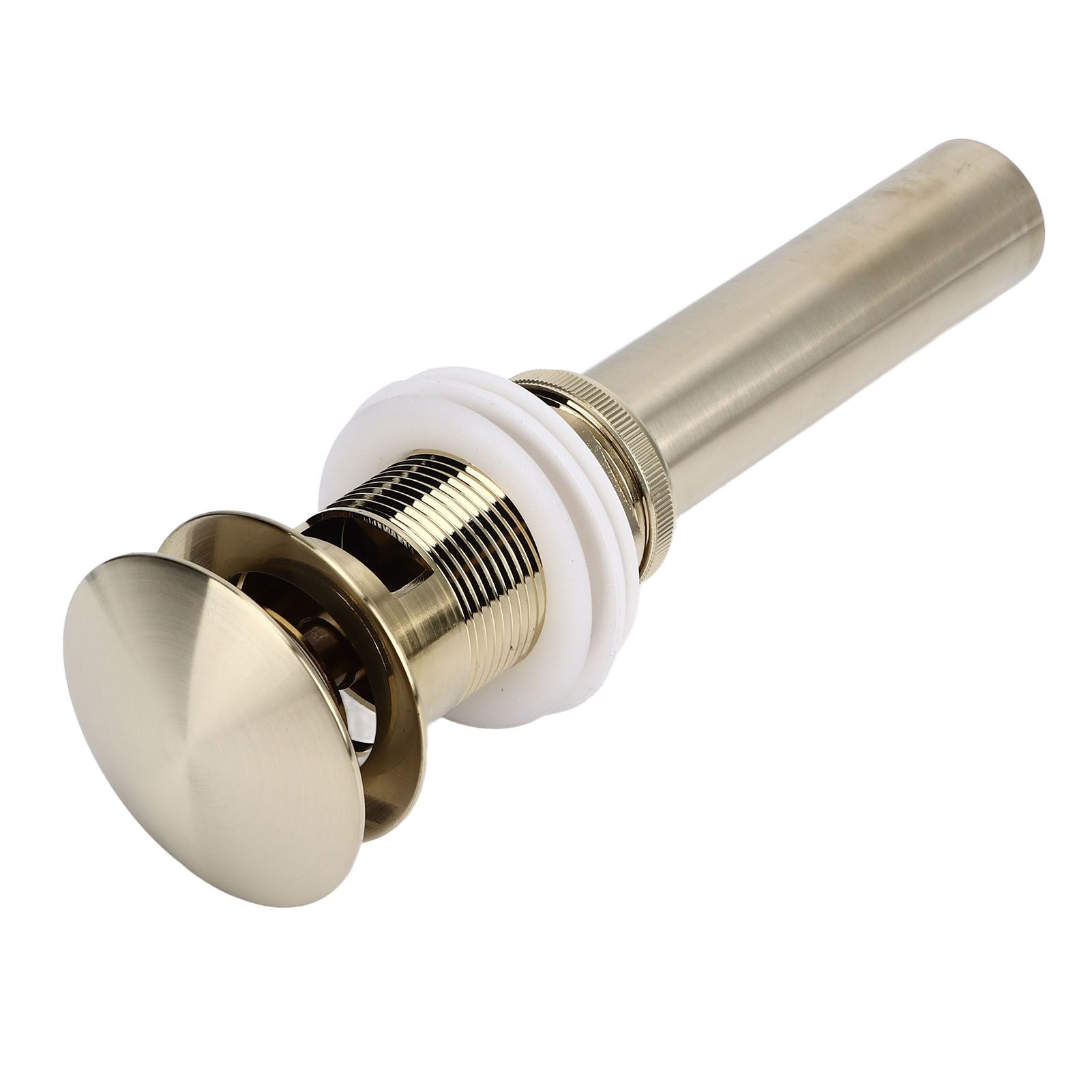 Pop Up Basin Drain Copper G1/4 Brushed Gold Corrosion Resistant Easy view 2
