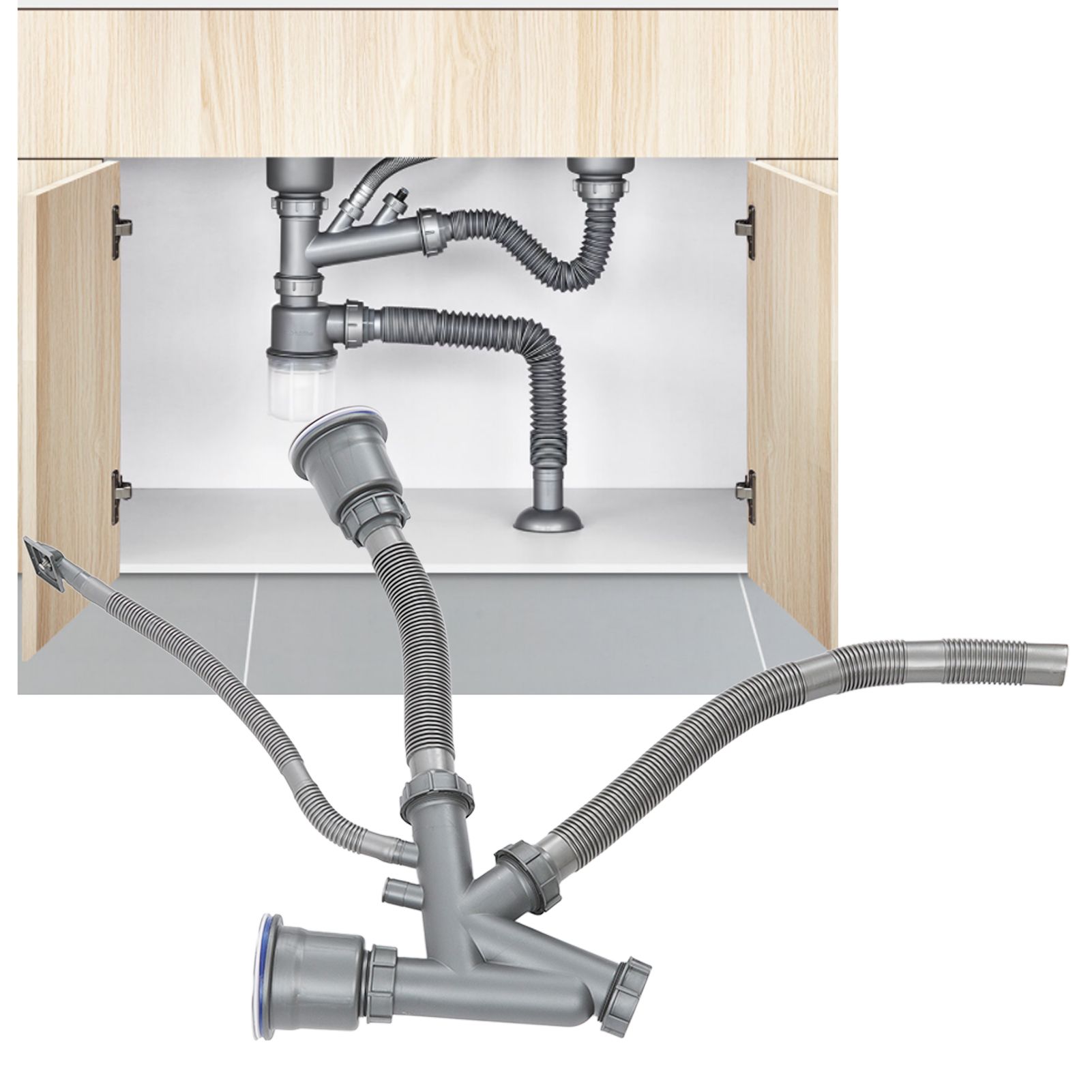 Sink Drain Assembly Kit Quick Connect Functional Bathroom Sink Drain for Home view 11