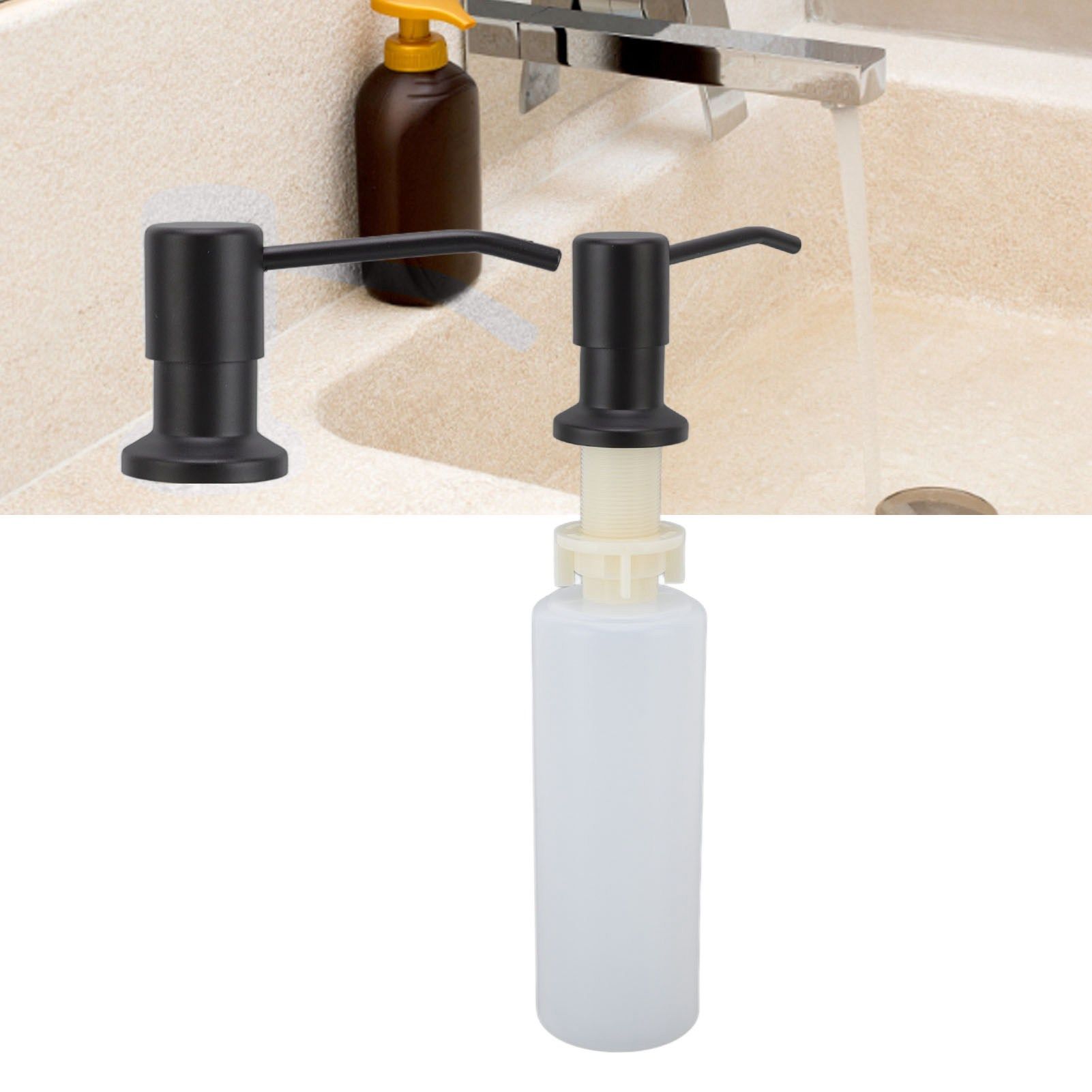 300ml Kitchen Sink Soap Dispenser Stainless Steel 360° Rotation view 12