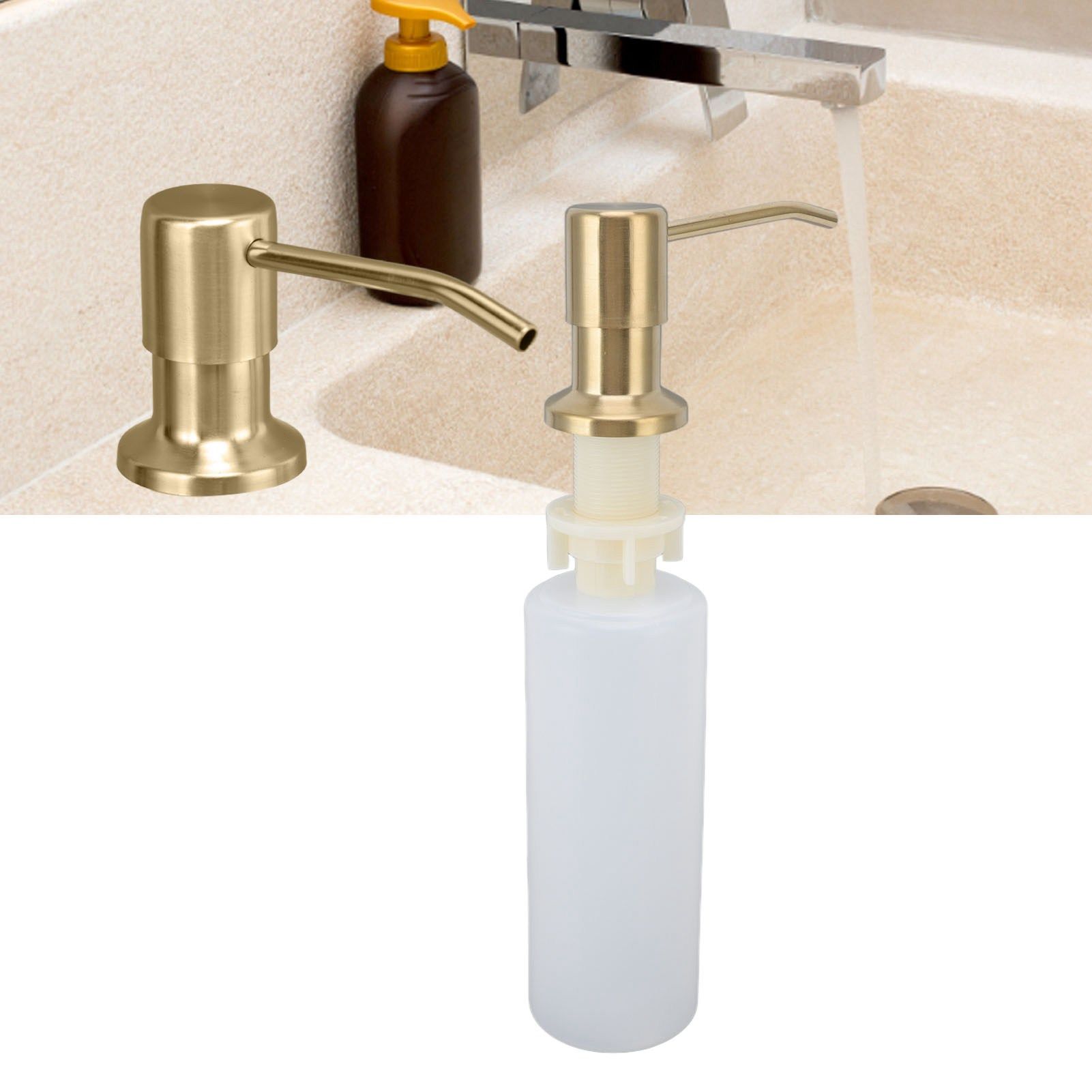 300ml Kitchen Sink Soap Dispenser Stainless Steel 360° Rotation view 12