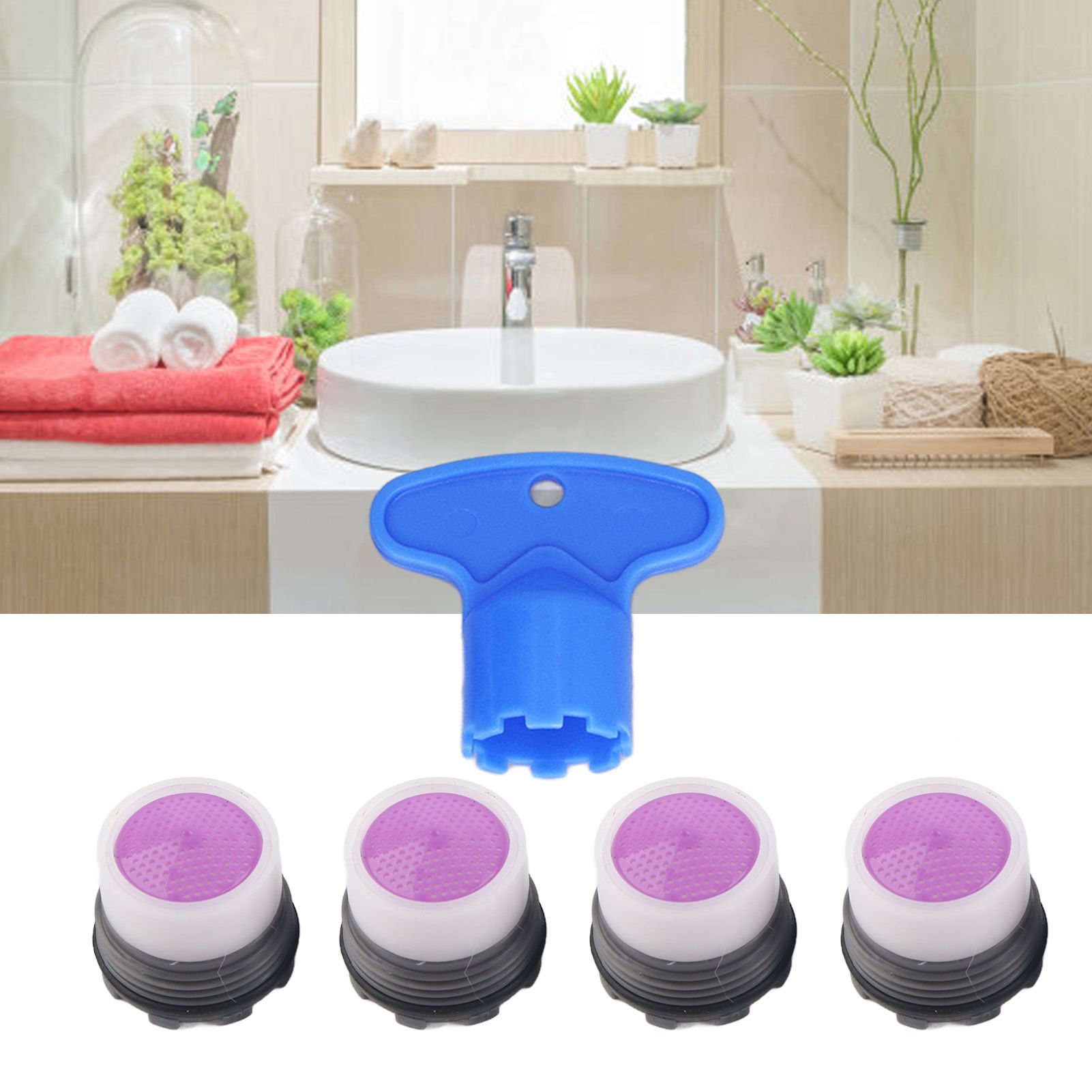 4 Pieces M16.5mm Sink Faucet Aerator 1.2GPM Flow Restrictor Bubble Tap Water view 11