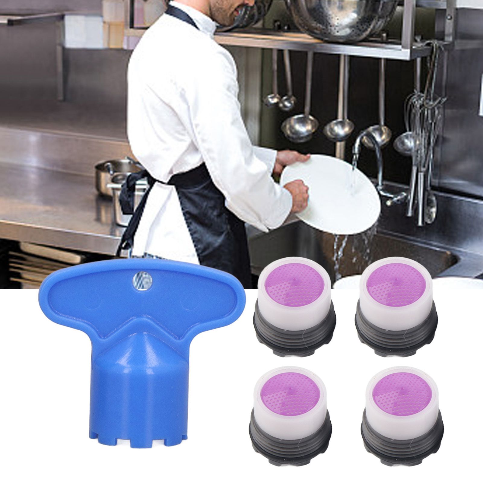 4 Pieces M16.5mm Sink Faucet Aerator 1.2GPM Flow Restrictor Bubble Tap Water view 12