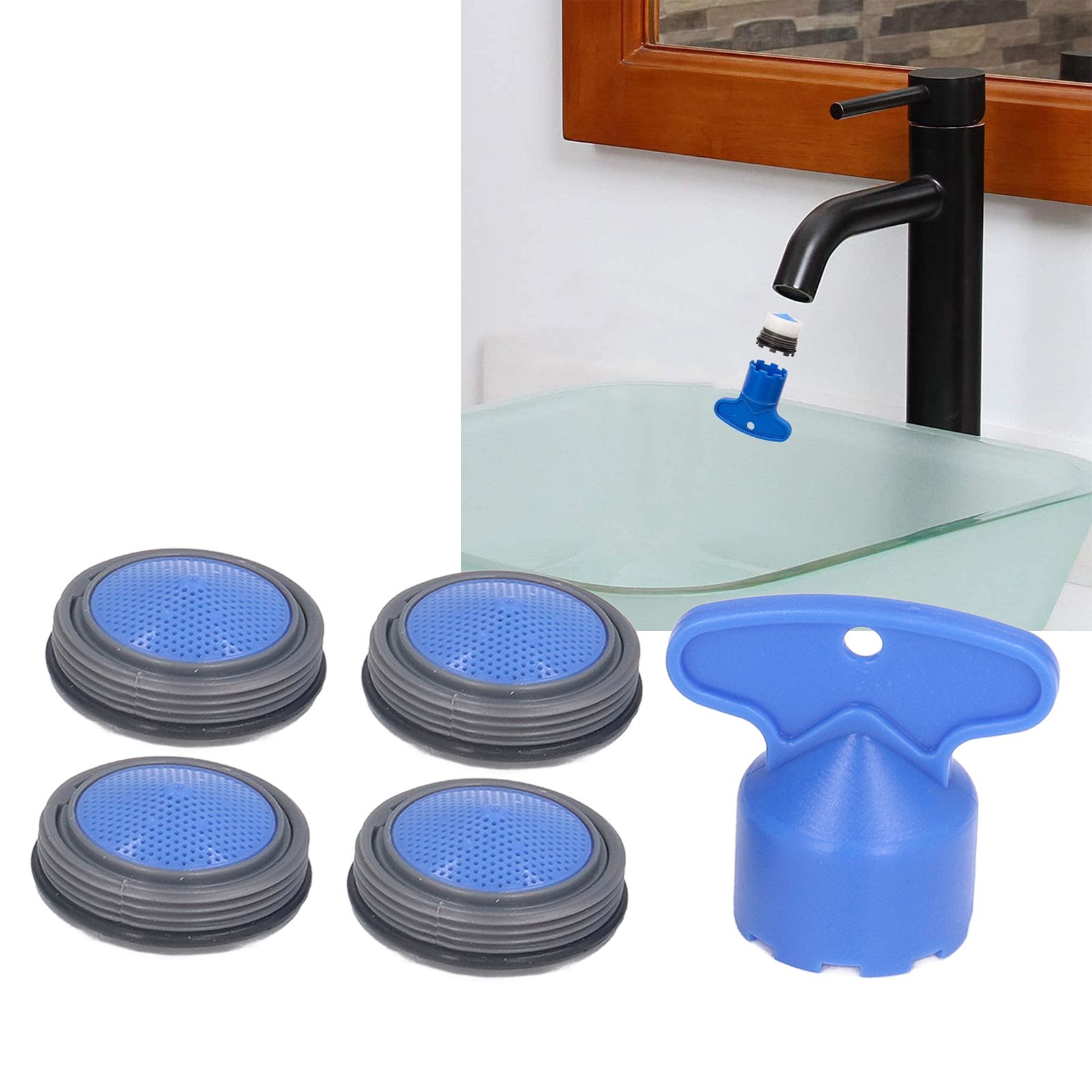 Faucet Aerators Inserted M24mm Faucet Aerators Replacement Parts with Spanner view 12