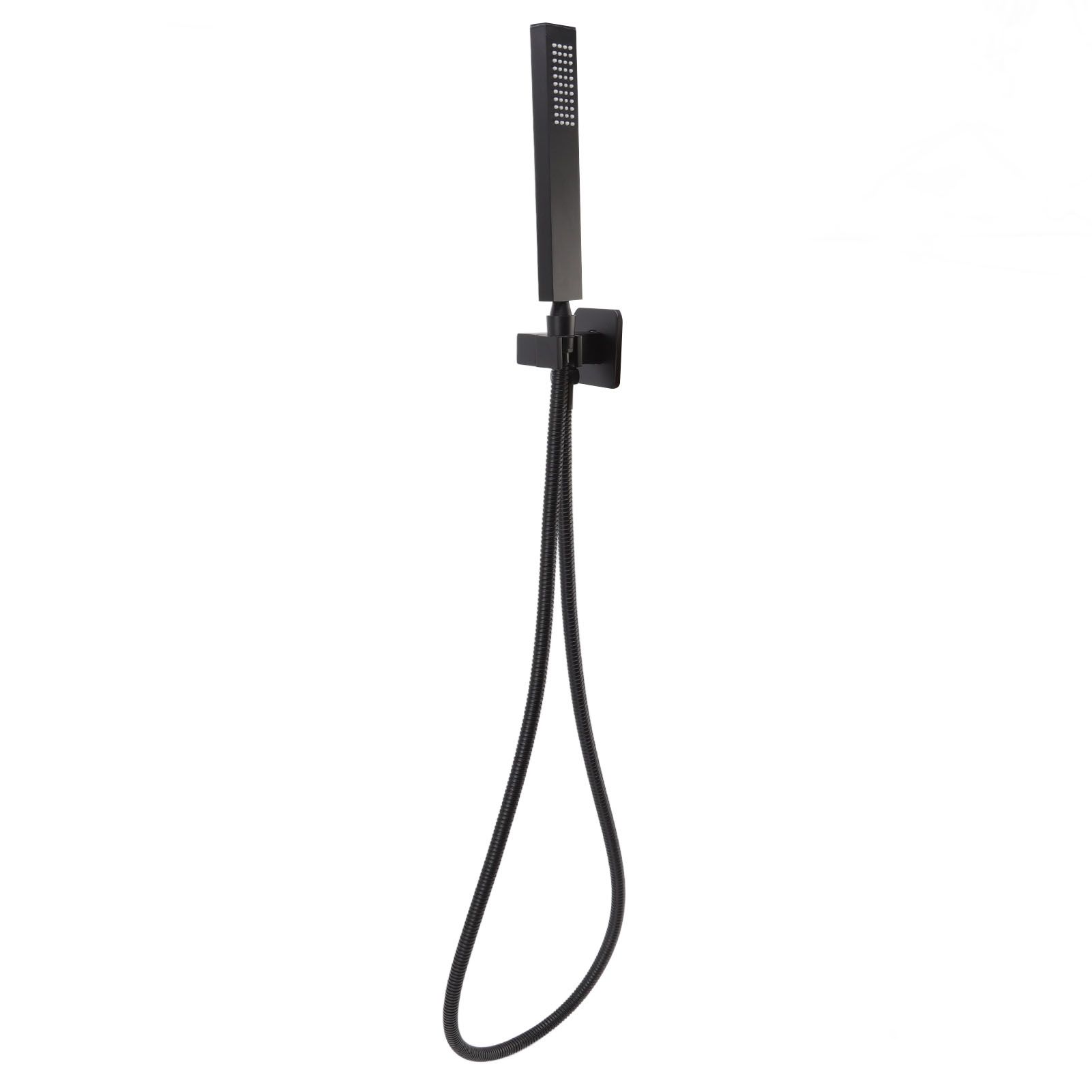Wall Mounted Shower Set Black High Pressure Shower Head with G1/2 Caliber for view 9