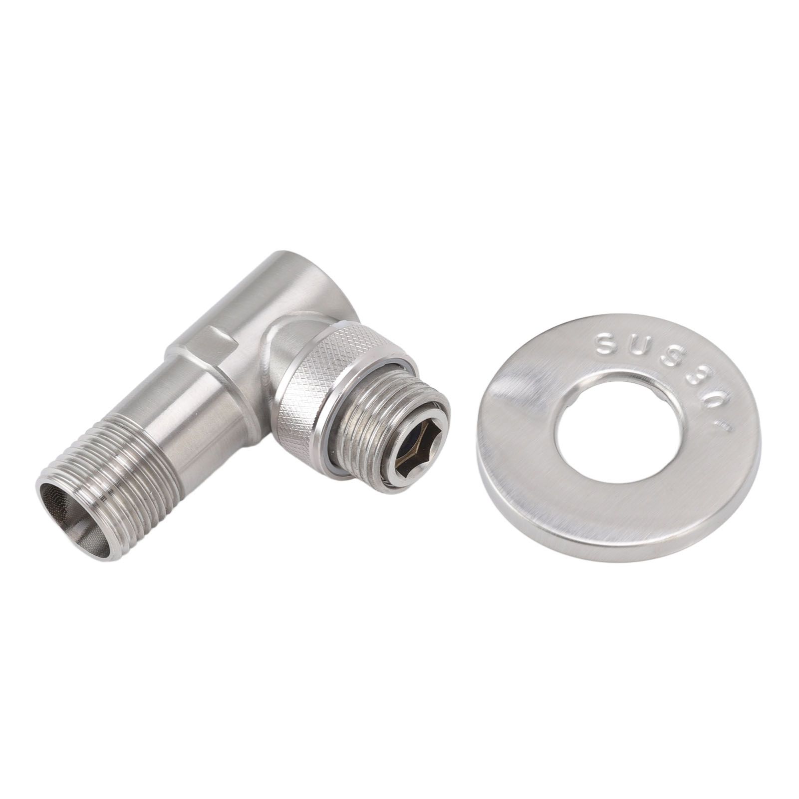 Angle Stop Valve Male G1/2 304 Stainless Steel 1 in 2 Out Integrated Design view 2