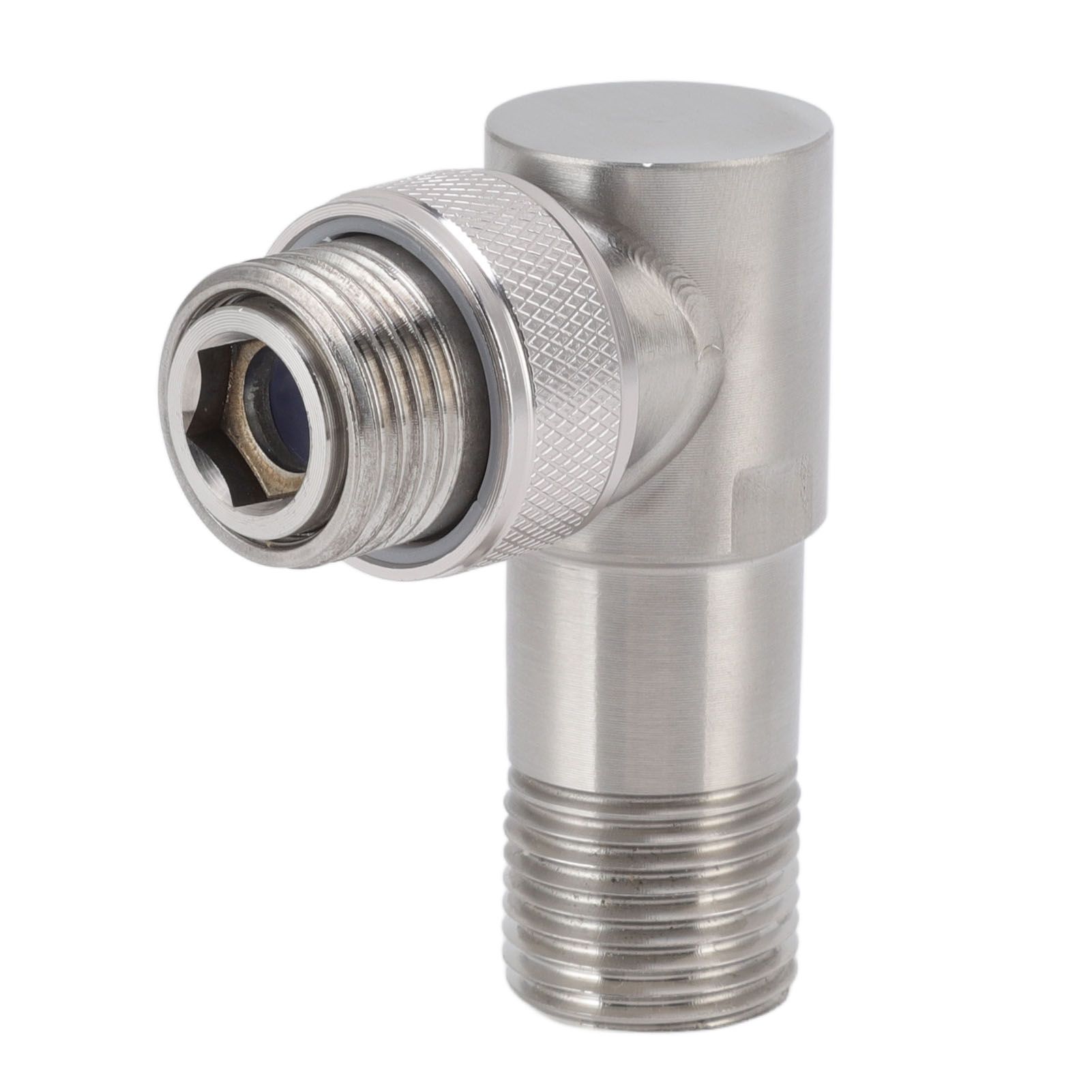 Angle Stop Valve Male G1/2 304 Stainless Steel 1 in 2 Out Integrated Design view 3