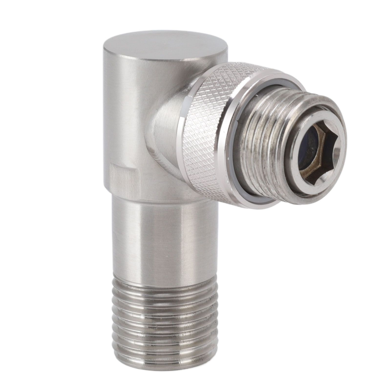 Angle Stop Valve Male G1/2 304 Stainless Steel 1 in 2 Out Integrated Design view 4