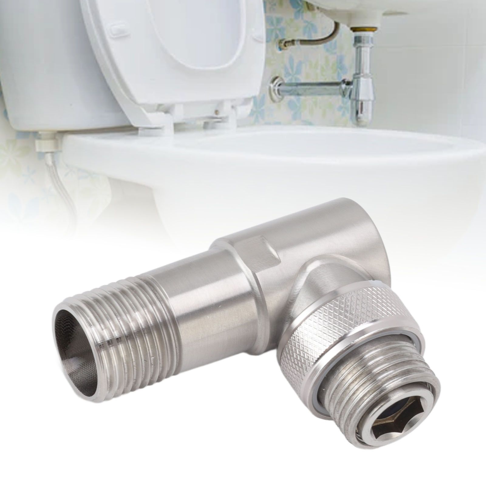 Angle Stop Valve Male G1/2 304 Stainless Steel 1 in 2 Out Integrated Design view 11