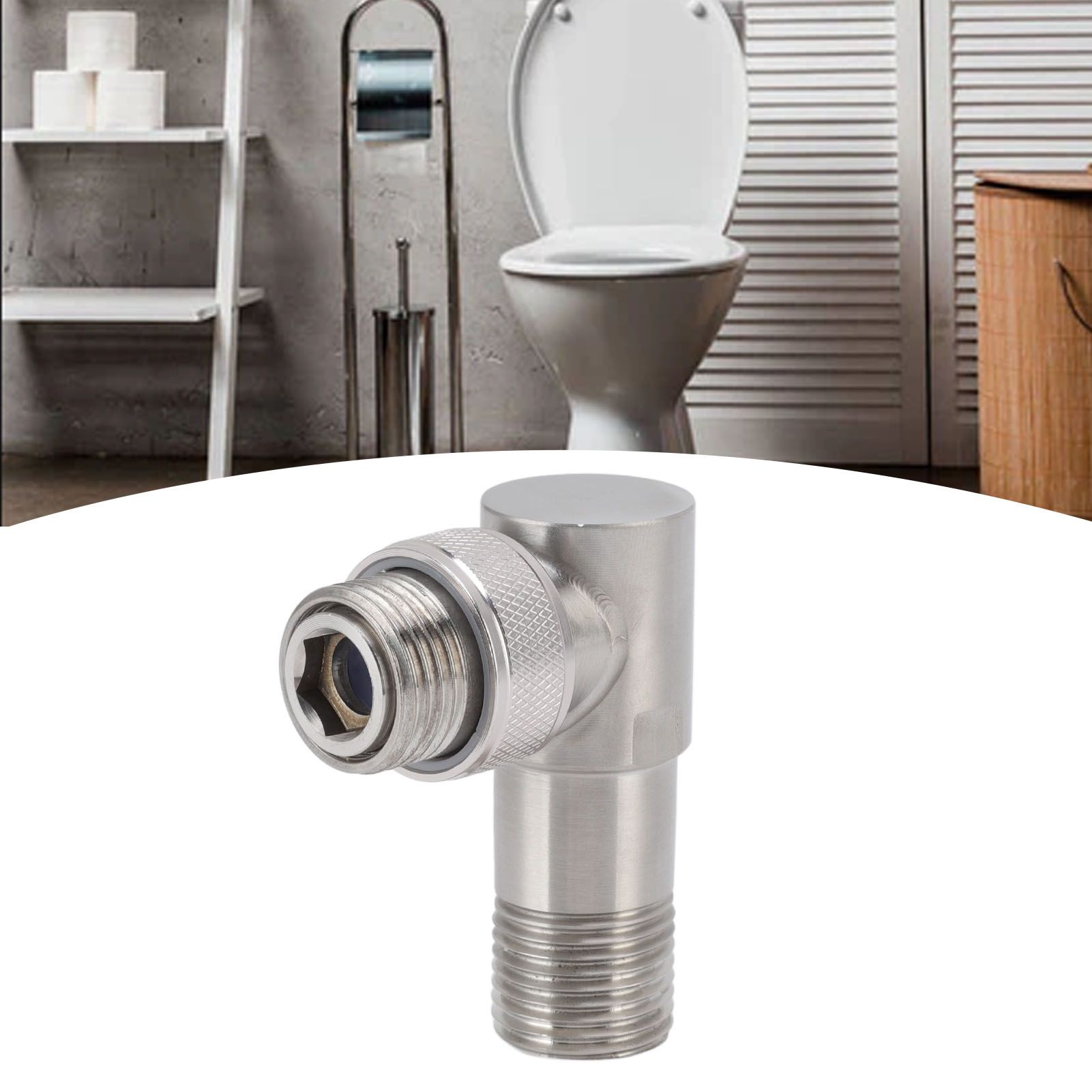 Angle Stop Valve Male G1/2 304 Stainless Steel 1 in 2 Out Integrated Design view 12