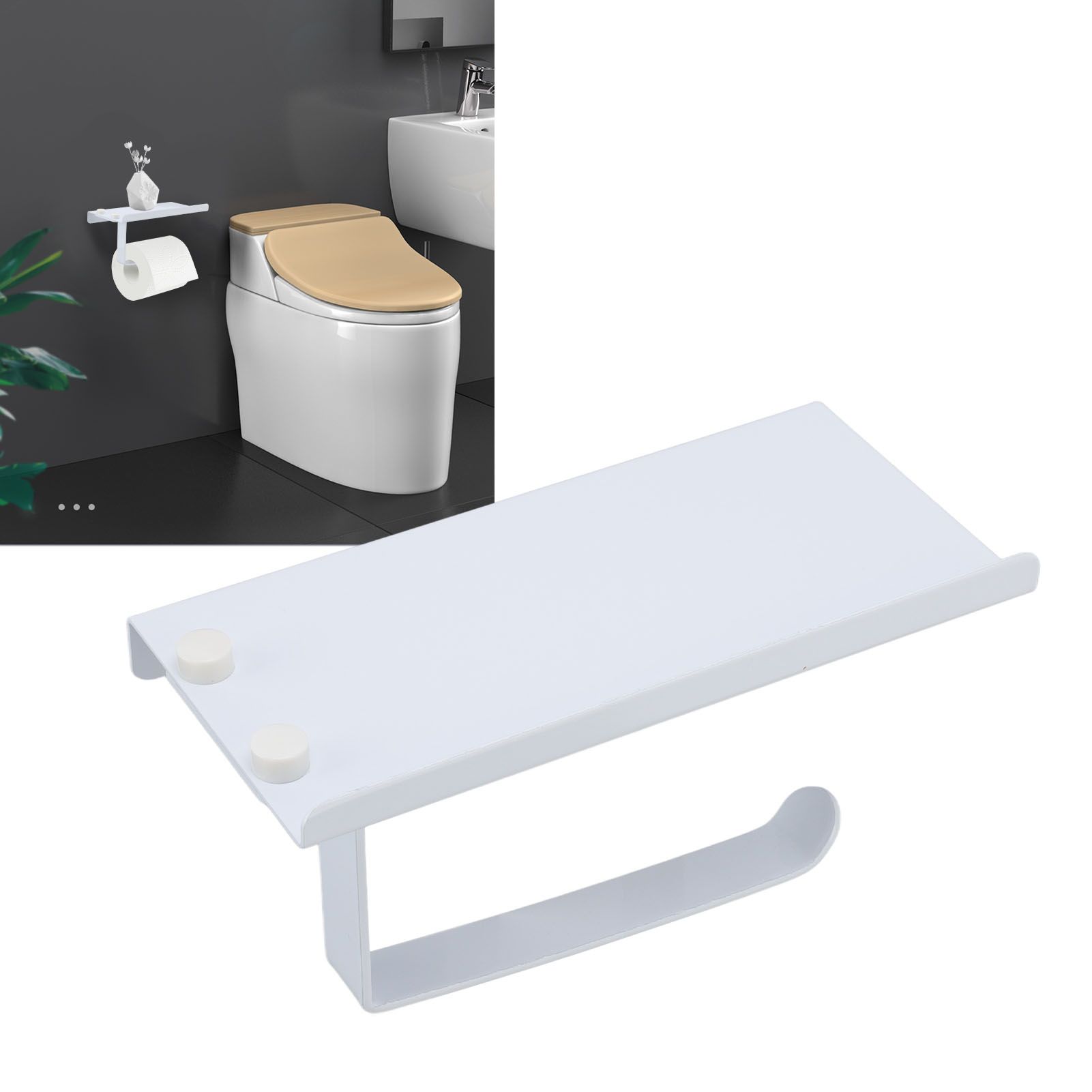 Toilet Paper Holder Phone Shelf Stainless Steel Anti Rust Prevent Slipping view 12