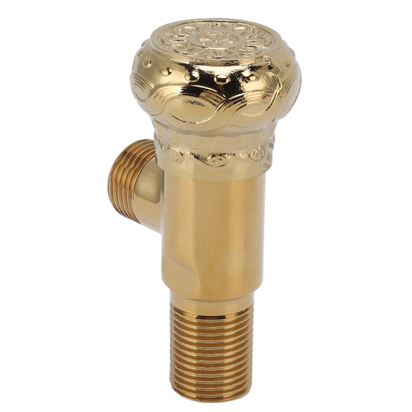 Angle Stop Valve Gold Antique Full Copper Carving Thicken Cold Hot Faucet view 8