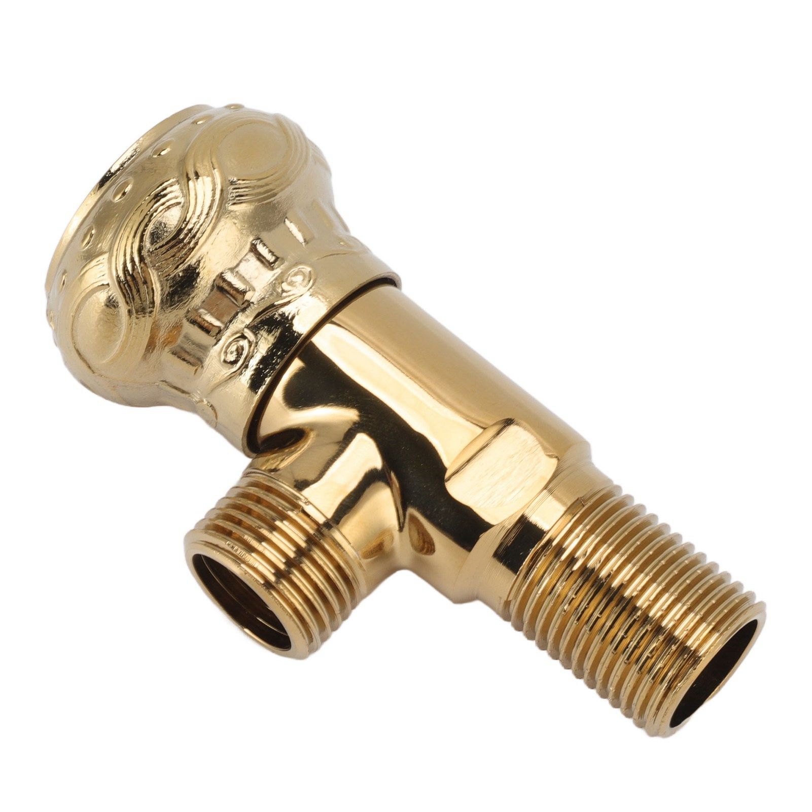 Angle Stop Valve Gold Antique Full Copper Carving Thicken Cold Hot Faucet view 9