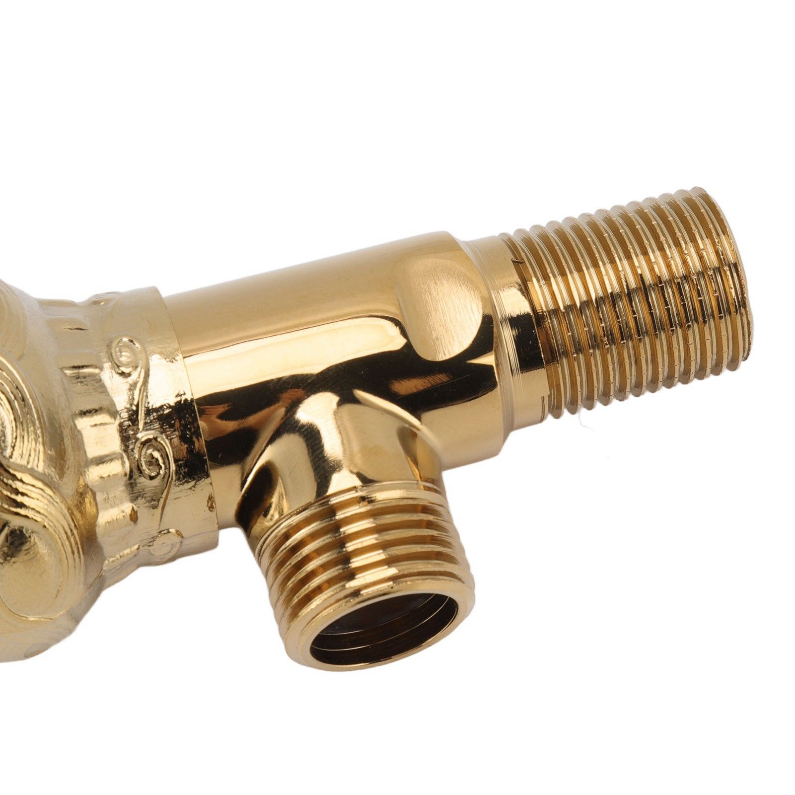 Angle Stop Valve Gold Antique Full Copper Carving Thicken Cold Hot Faucet view 10