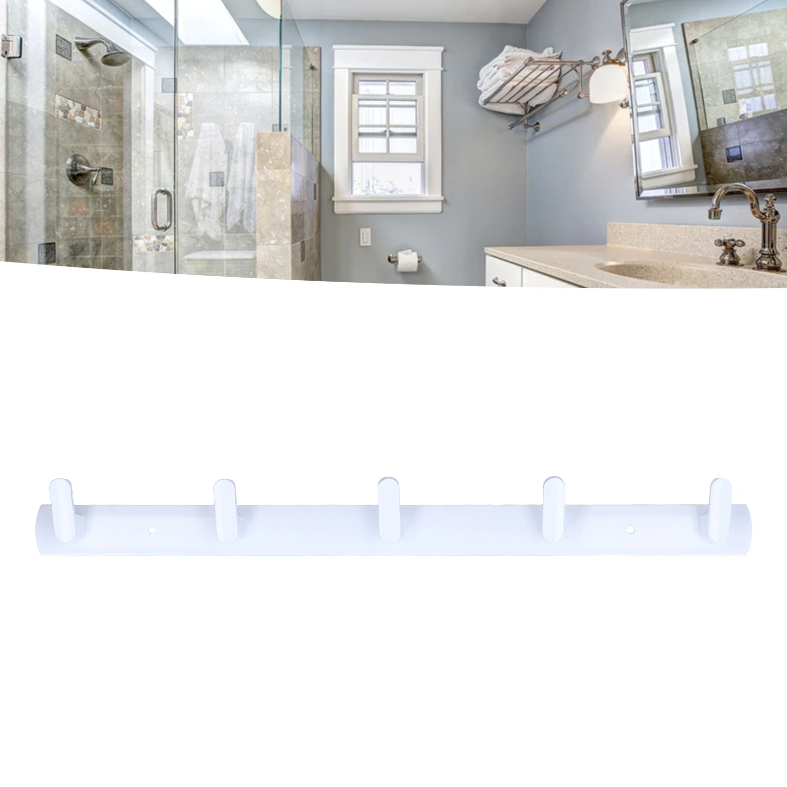 Wall Mounted Coat Rack Modern Stylish Coat Hanger Rack with 5 Hooks for view 11