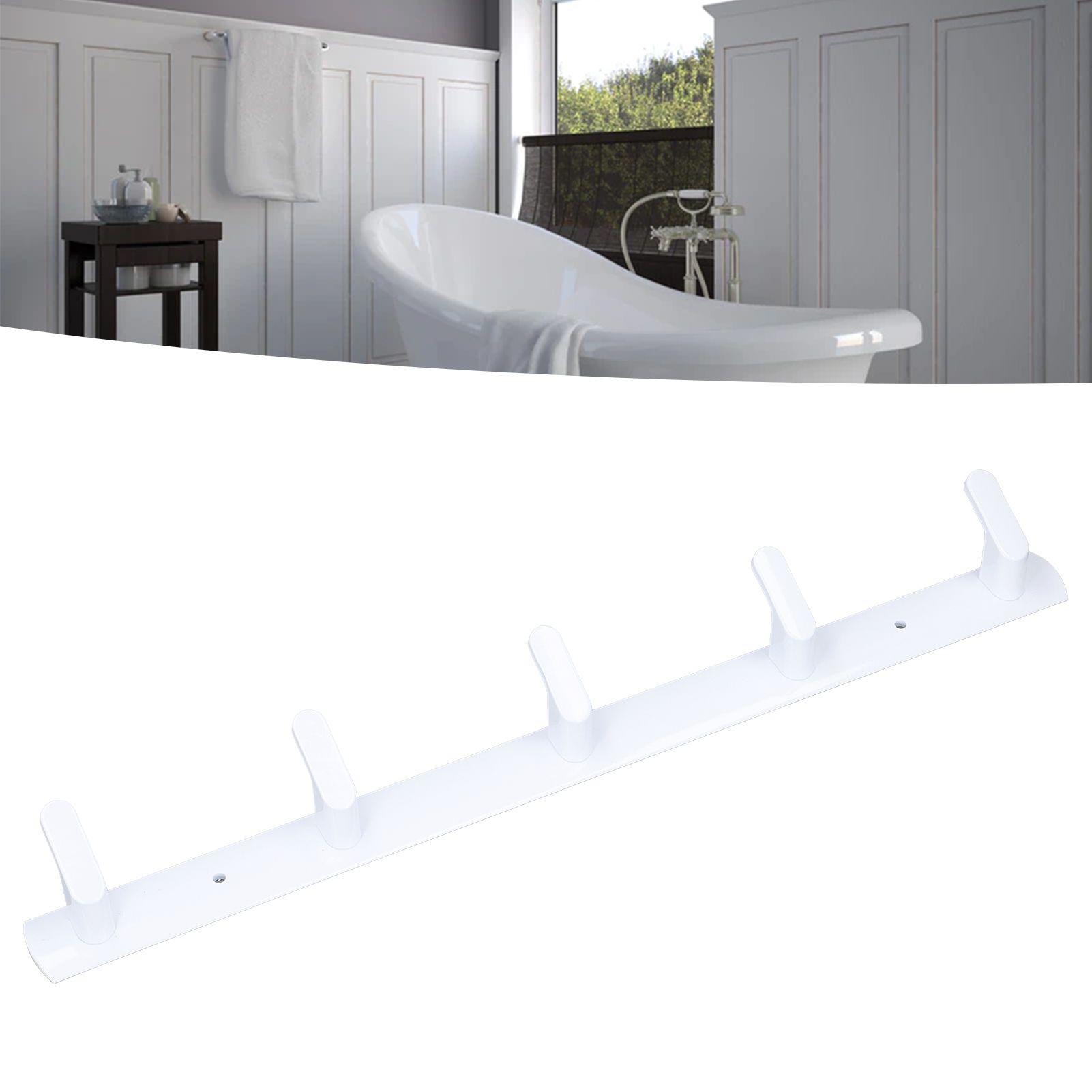 Wall Mounted Coat Rack Modern Stylish Coat Hanger Rack with 5 Hooks for view 12