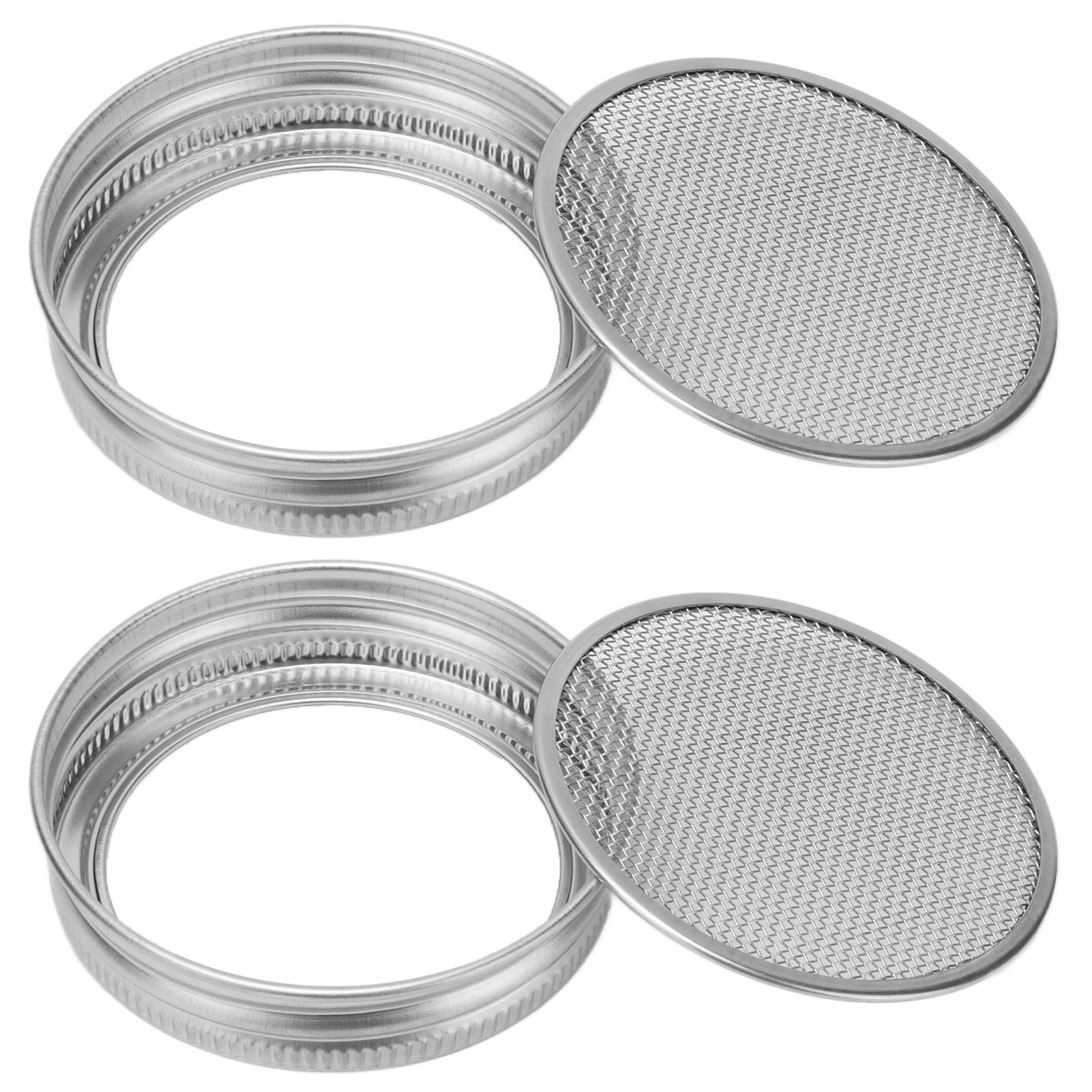 2Pcs Seed Sprouting Jar Filter Lids Stainless Steel Germination Accessory for view 6