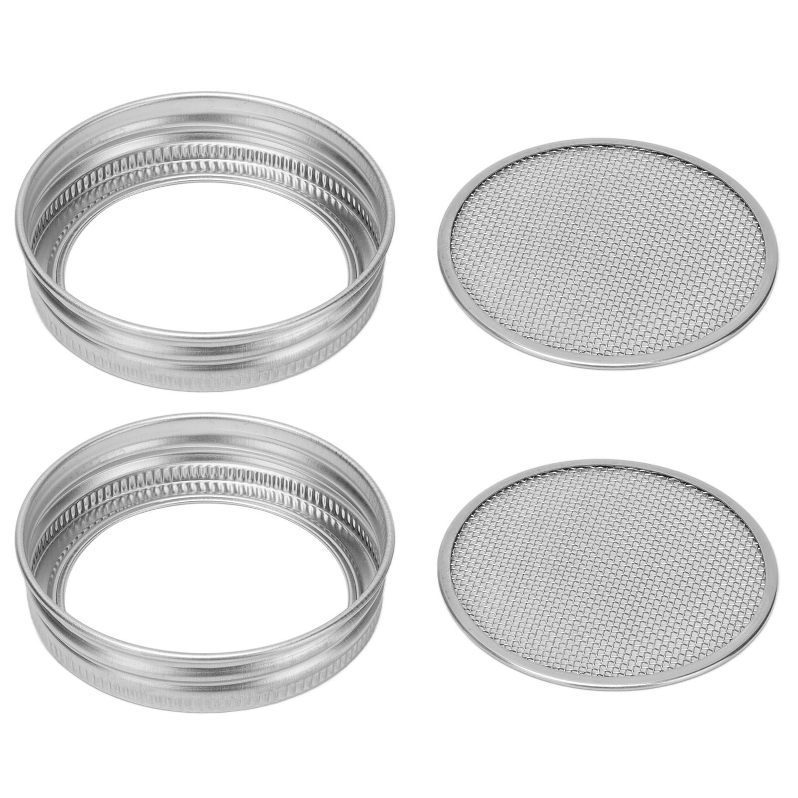 2Pcs Seed Sprouting Jar Filter Lids Stainless Steel Germination Accessory for view 8