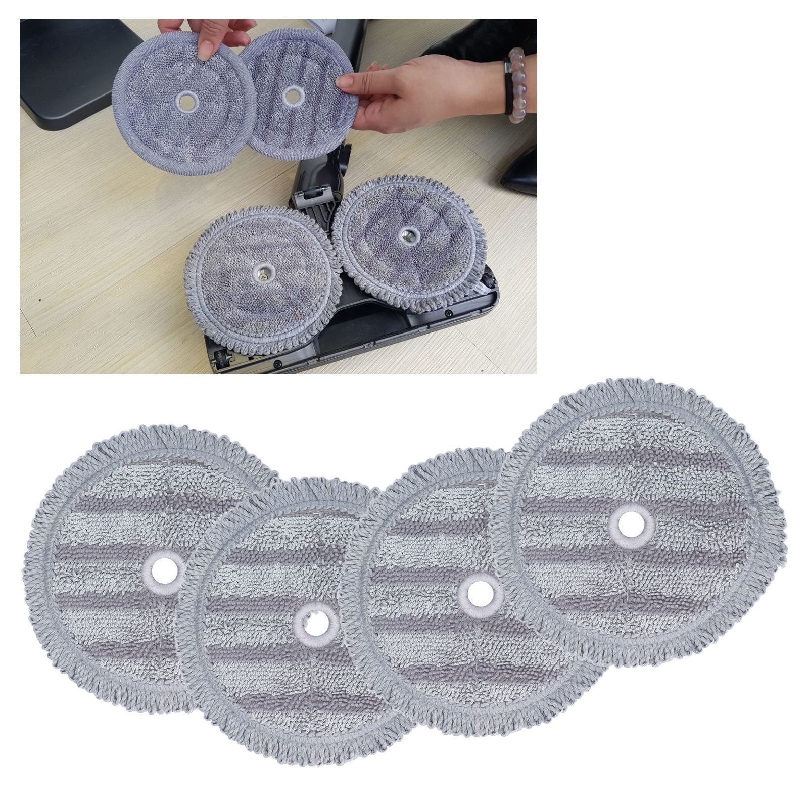 4PCS Fiber Mopping Pads High Strength Mop Cleaning Cloth Replacement Accessory view 12