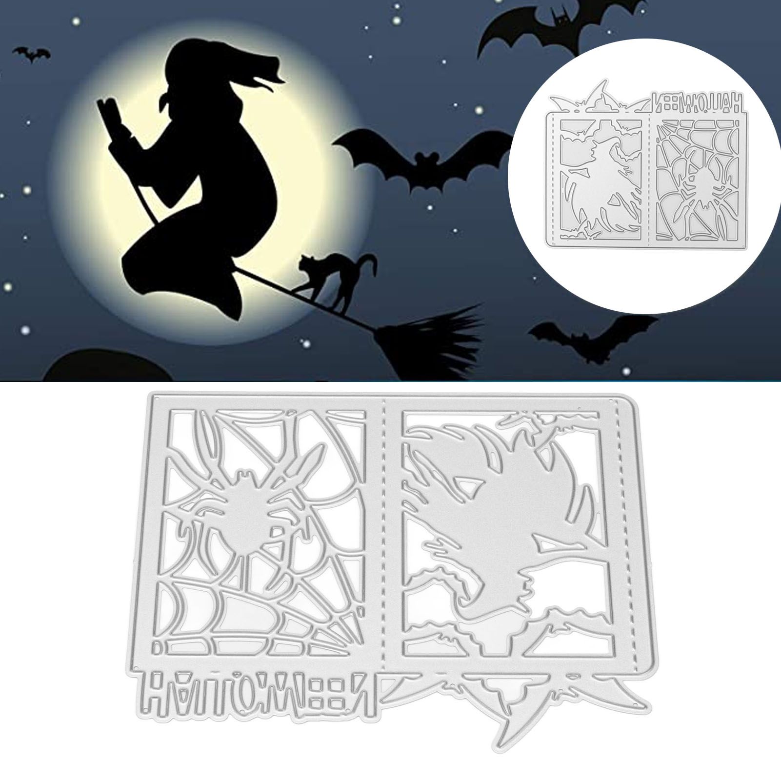 DIY Embossing Cutting Die Halloween Witch Lantern Pattern Cutting Mold for view 11