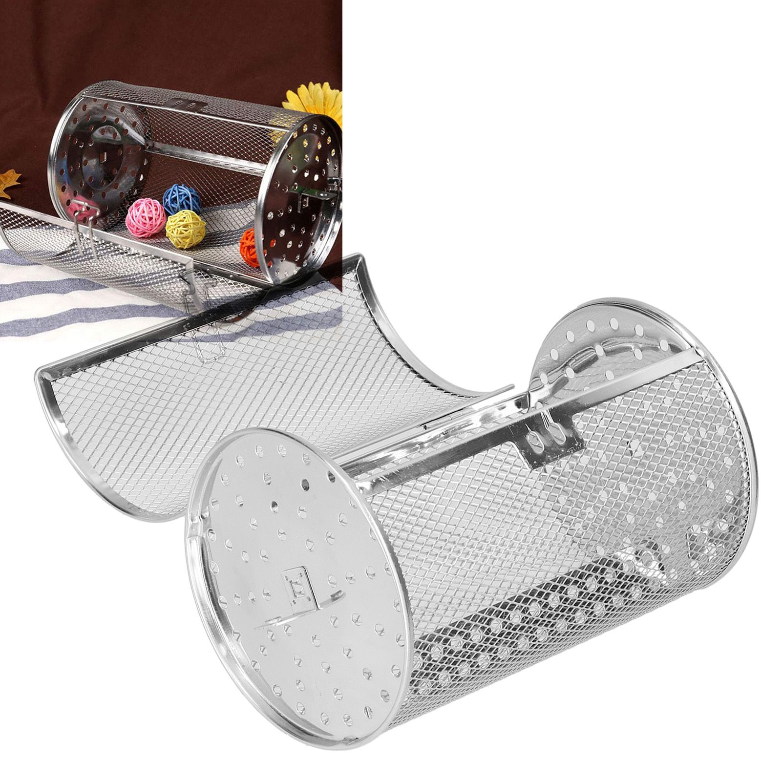 360 Degree Rotatable Fryer Basket Stainless Steel Baking Tool for Kitchen view 11