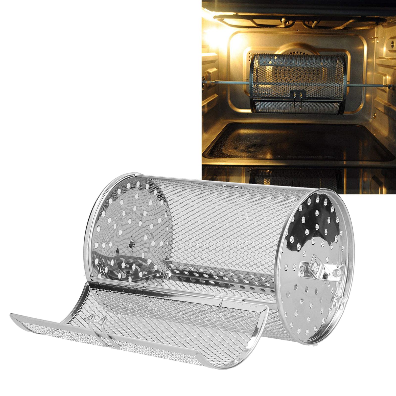 360 Degree Rotatable Fryer Basket Stainless Steel Baking Tool for Kitchen view 12
