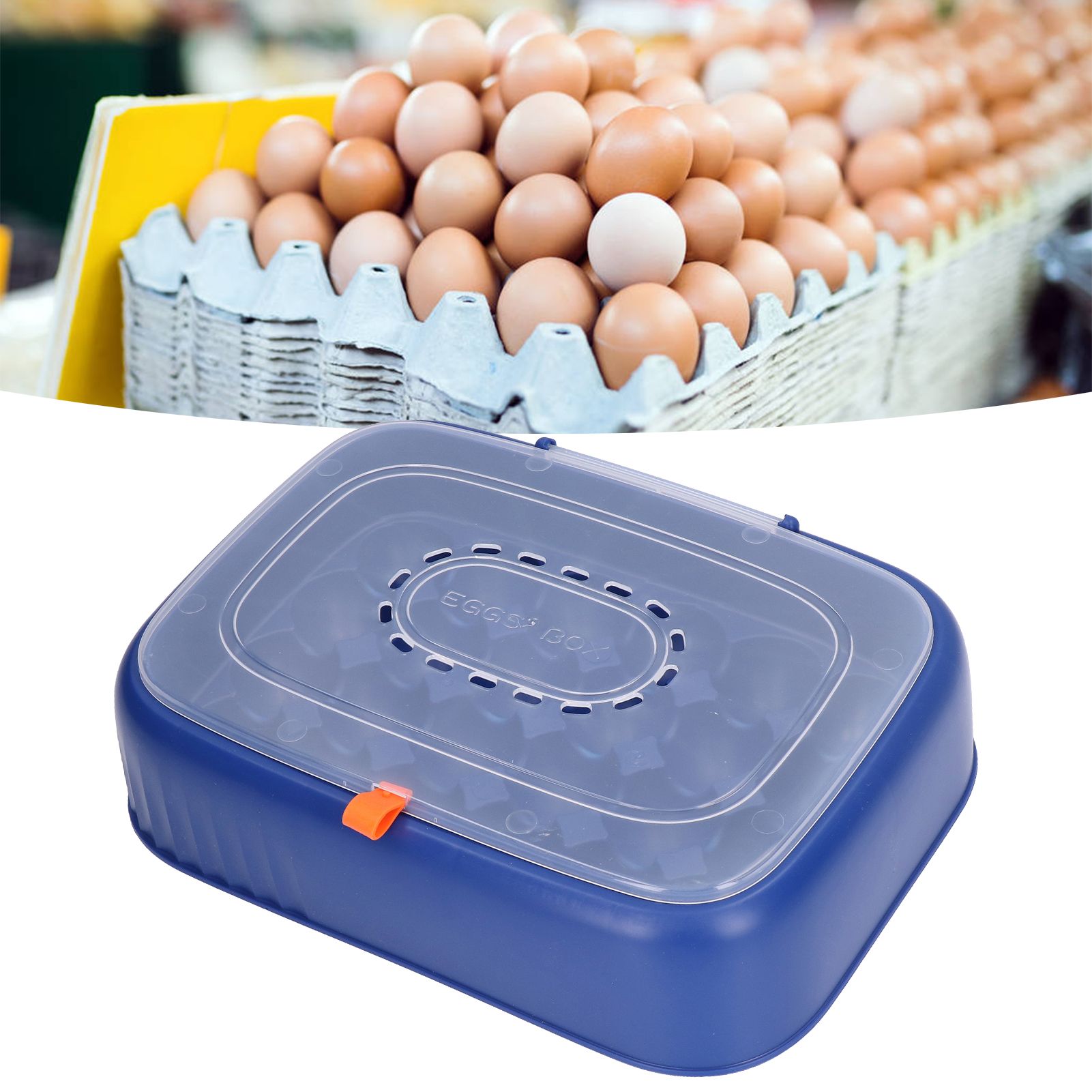 24 Eggs Containers ABS Egg Tray Storage Box Refrigerator Organizer Bins with view 11