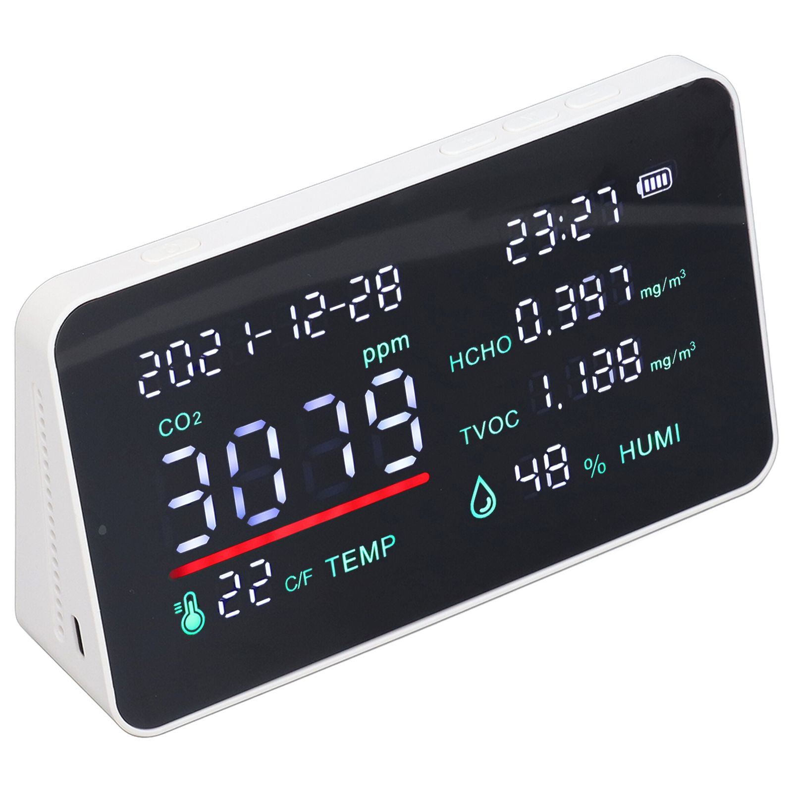 Air Quality Monitor Semiconductor USB Charging Indoor Temperature Humidity view 7