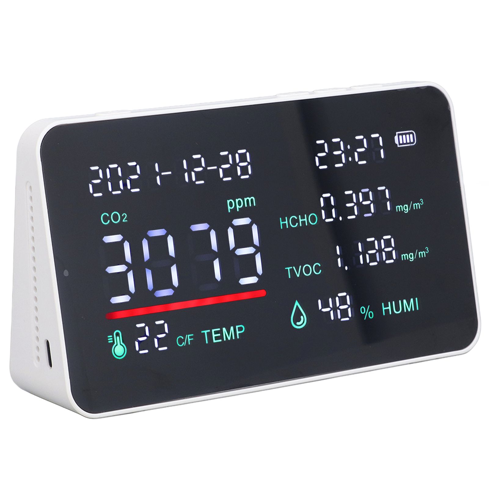 Air Quality Monitor Semiconductor USB Charging Indoor Temperature Humidity view 8