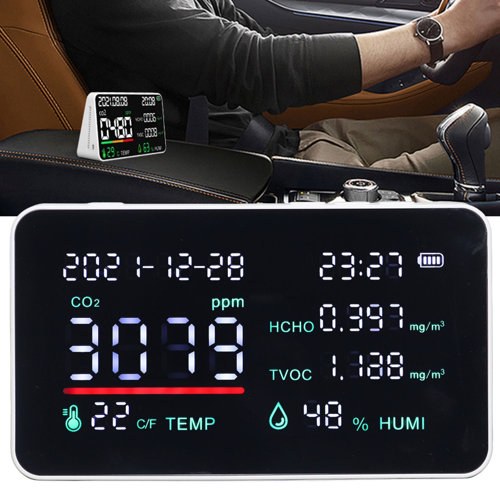 Air Quality Monitor Semiconductor USB Charging Indoor Temperature Humidity view 11