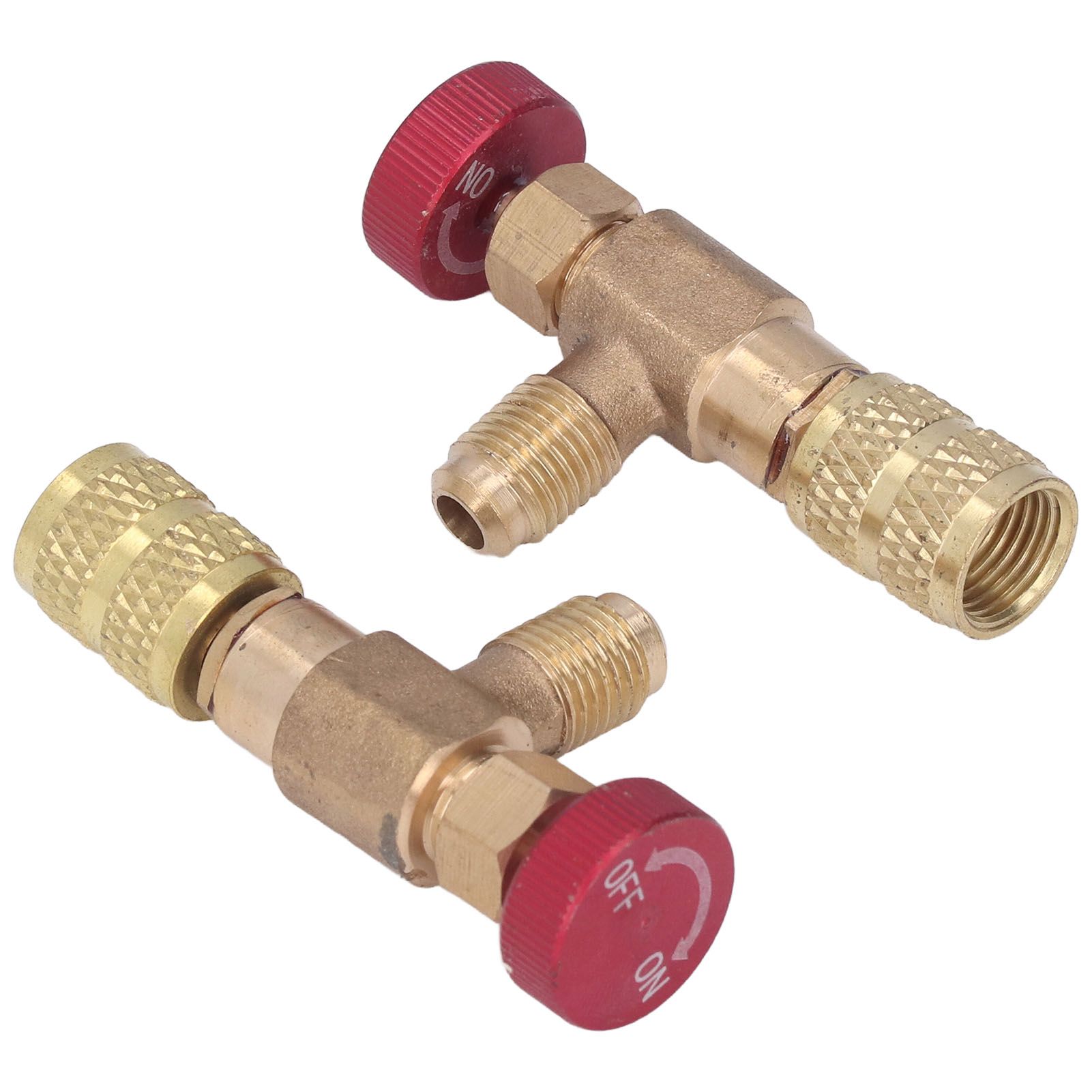 2PCS Refrigeration Control Valve 1/4SAE Male Thread 5/16SAE Female Thread view 2