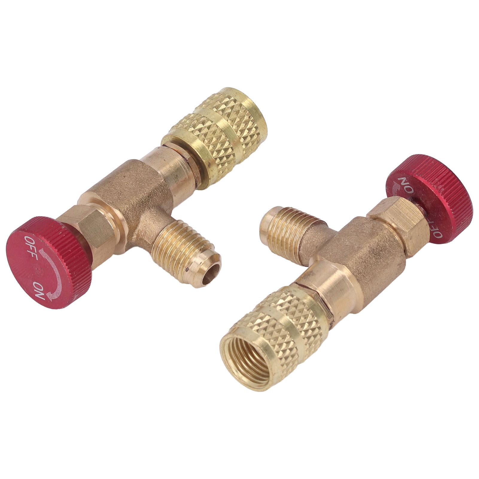 2PCS Refrigeration Control Valve 1/4SAE Male Thread 5/16SAE Female Thread view 5
