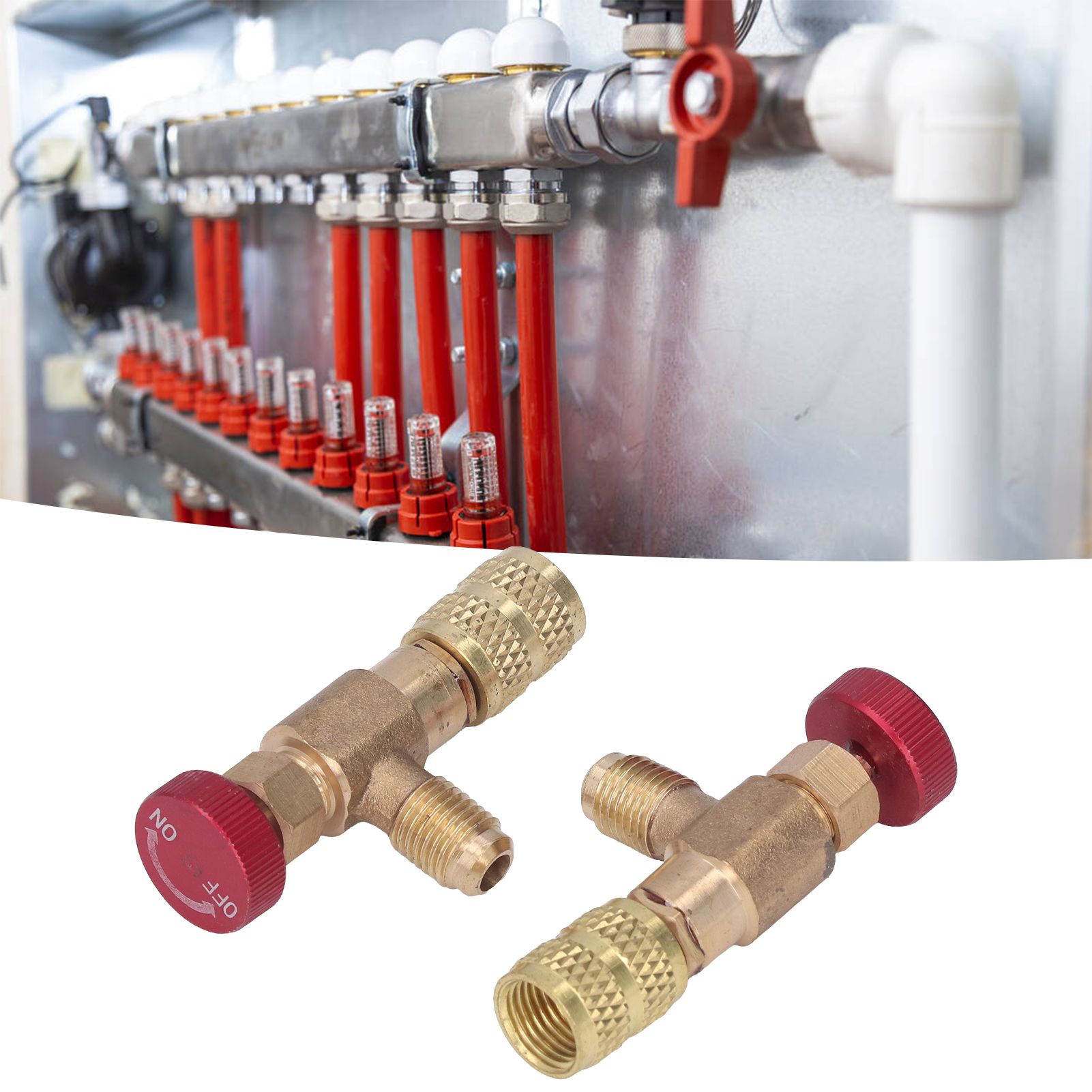 2PCS Refrigeration Control Valve 1/4SAE Male Thread 5/16SAE Female Thread view 11