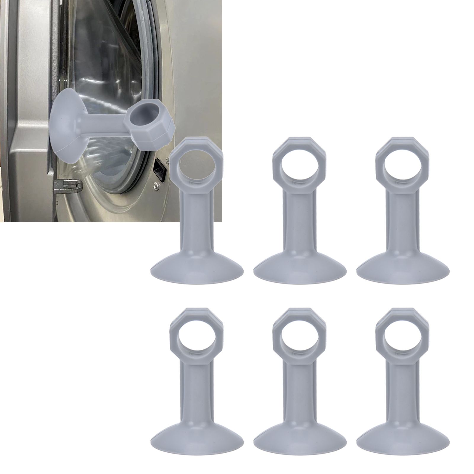 10Pcs Round Rubber Washer Door Stopper Washing Machine Door Holder Prop Holder view 12