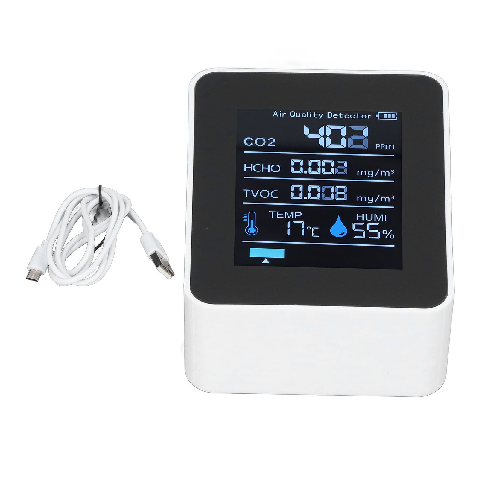 5 in 1 Air Quality Monitor Bluetooth APP Carbon Dioxide Detector USB Charging