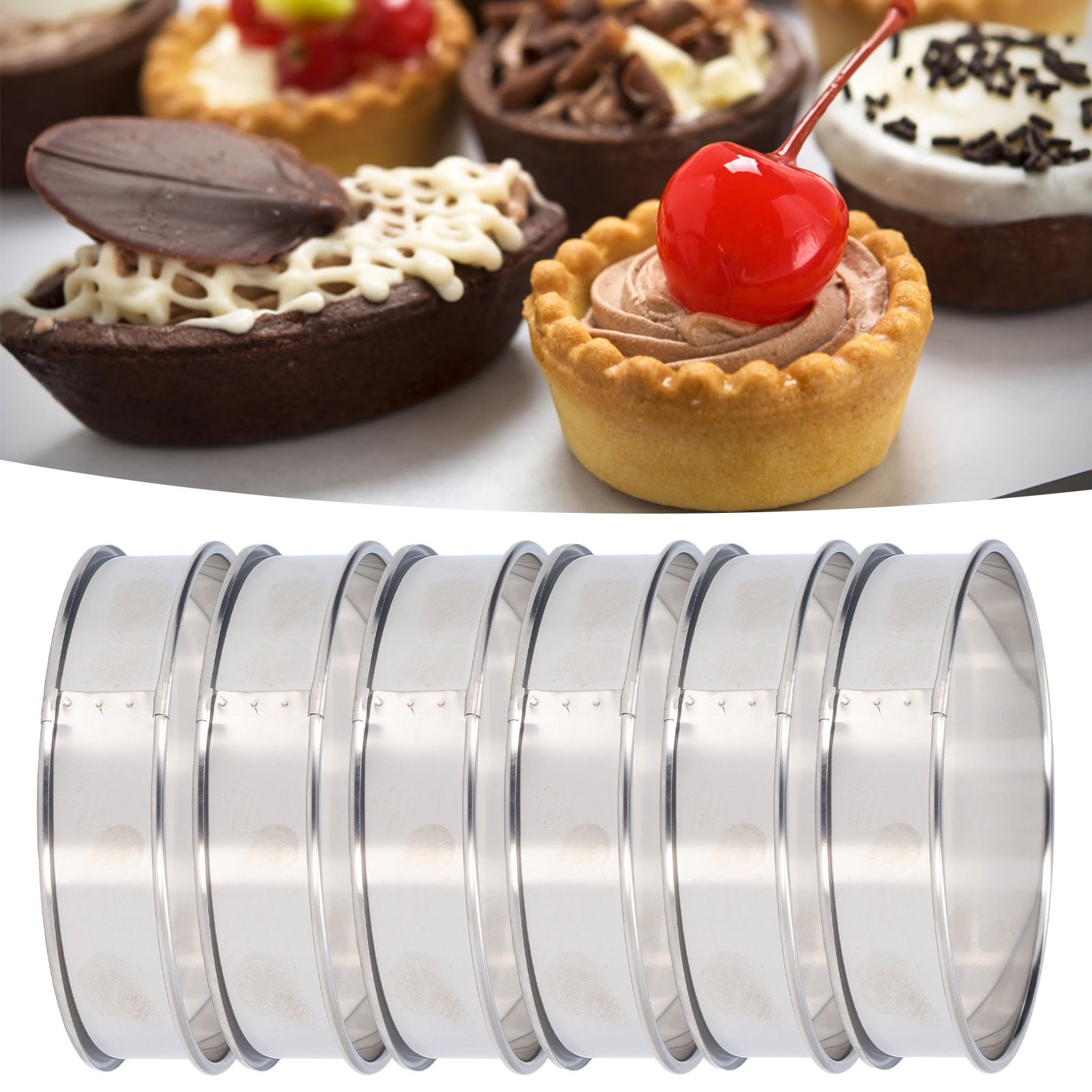 6 PCS Crumpet Rings Double Volume Easy Demoulding DIY Stainless Steel English view 12