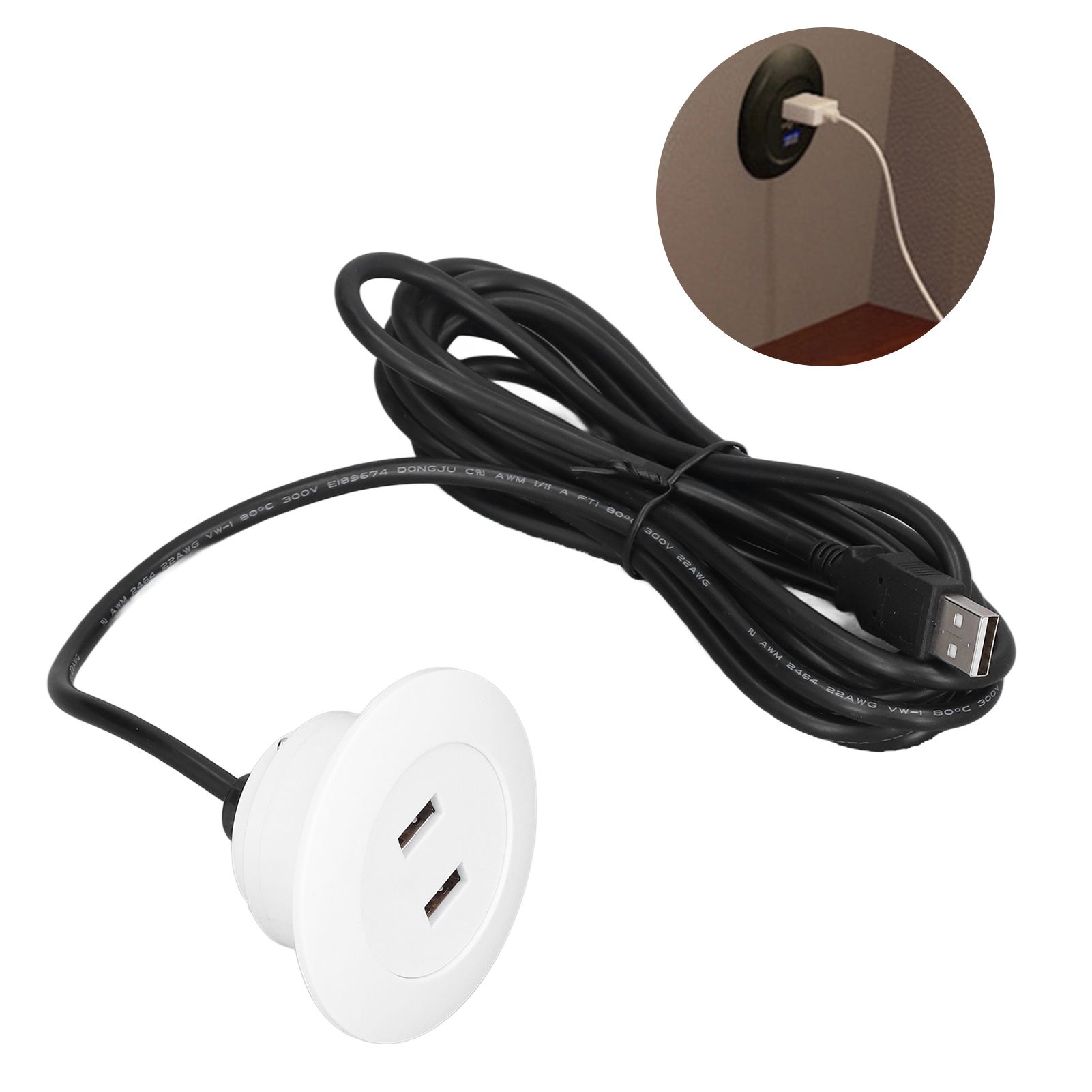 Sofa USB Charging Socket Flush Mount Installation Dual USB Charging Ports view 11