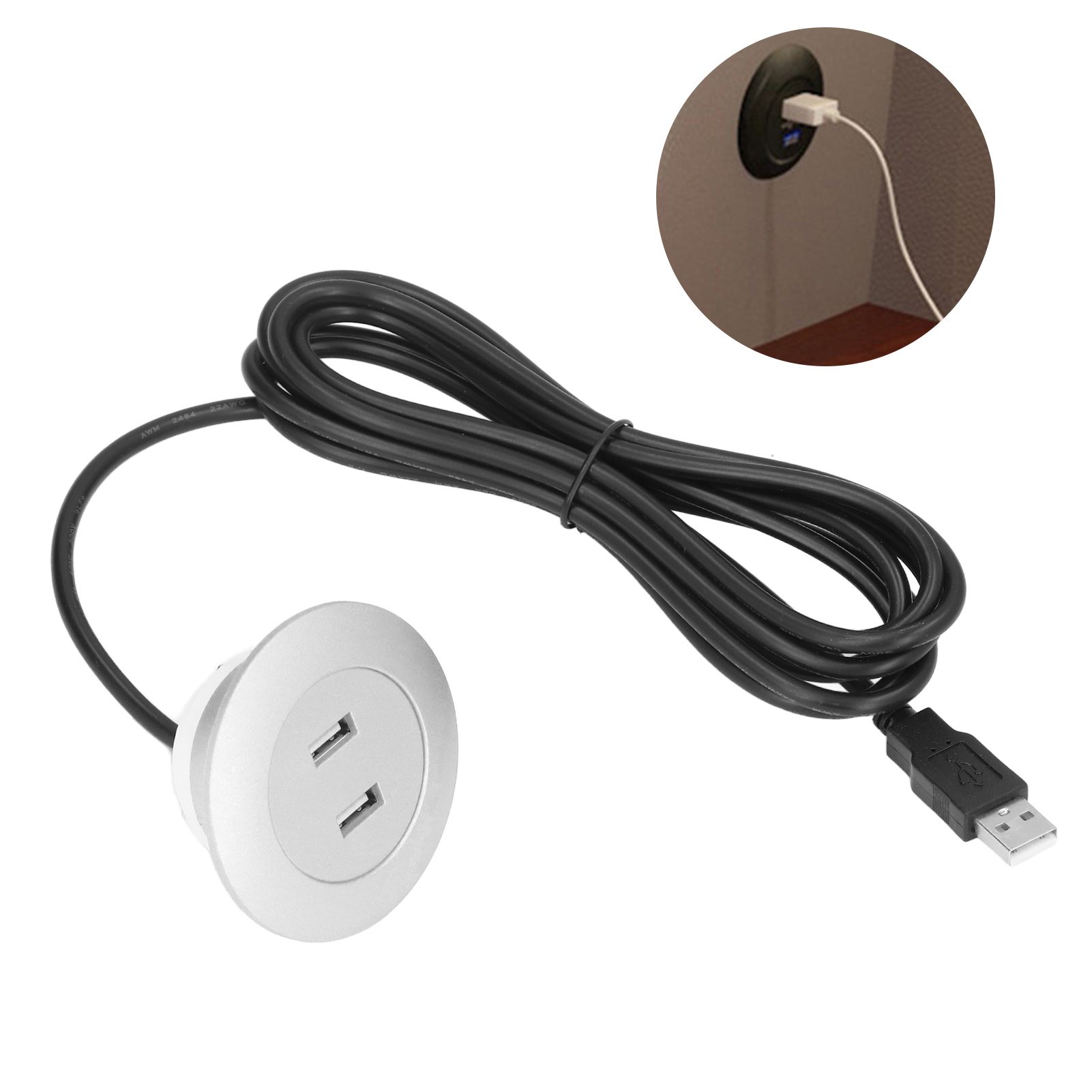Sofa USB Charging Socket Flush Mount Installation Dual USB Charging Ports view 11