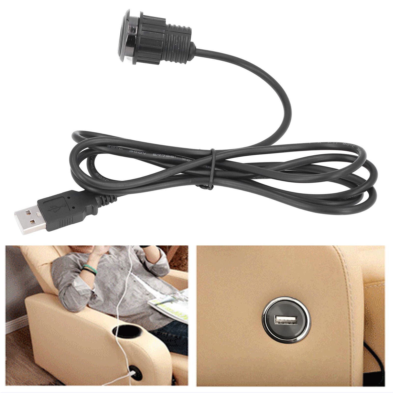 Recessed USB Charging Grommet Good Protection Fast Charge Embedded view 11