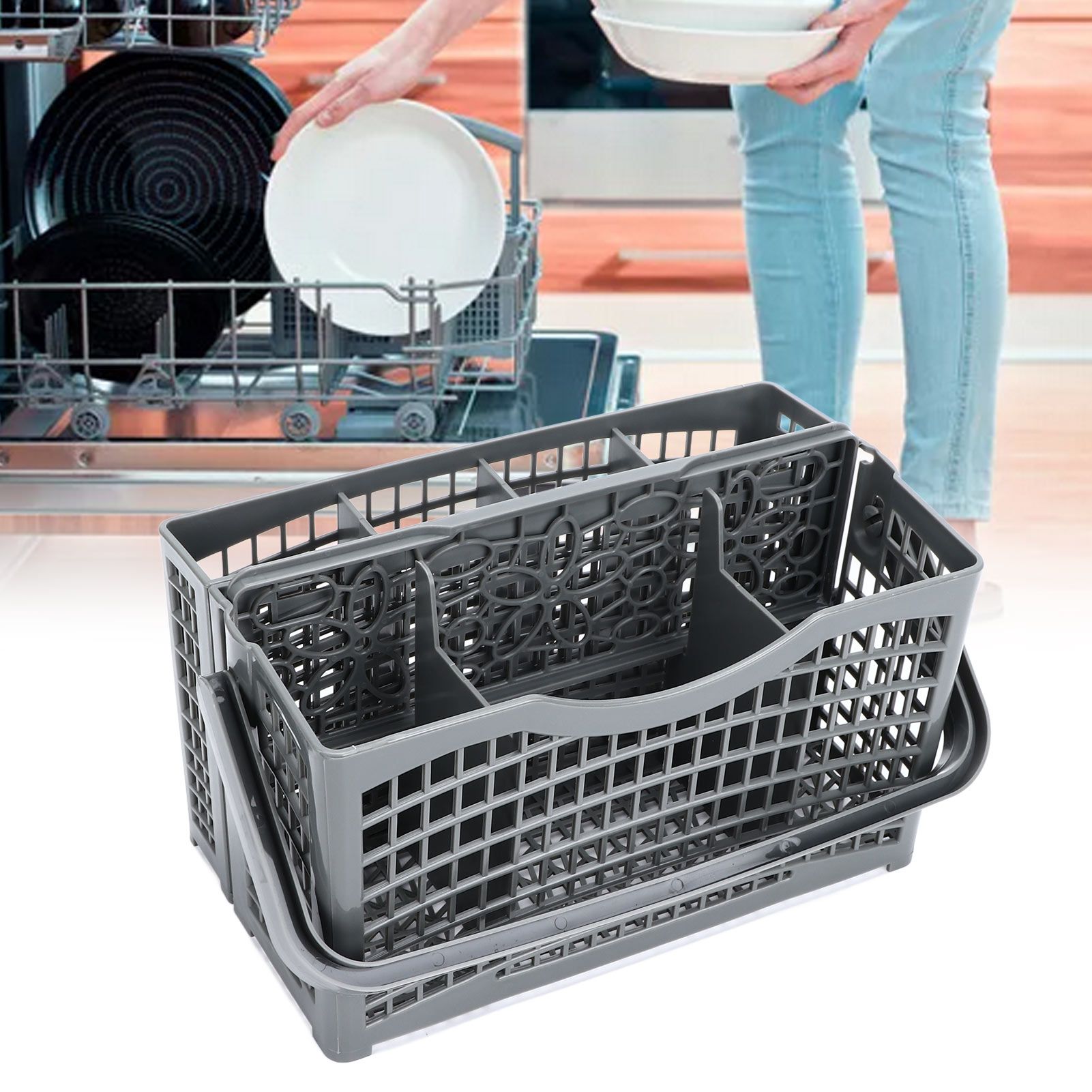 Dishwasher Silverware Basket Utensil Cutlery Holder Knives Forks Storage Rack view 12