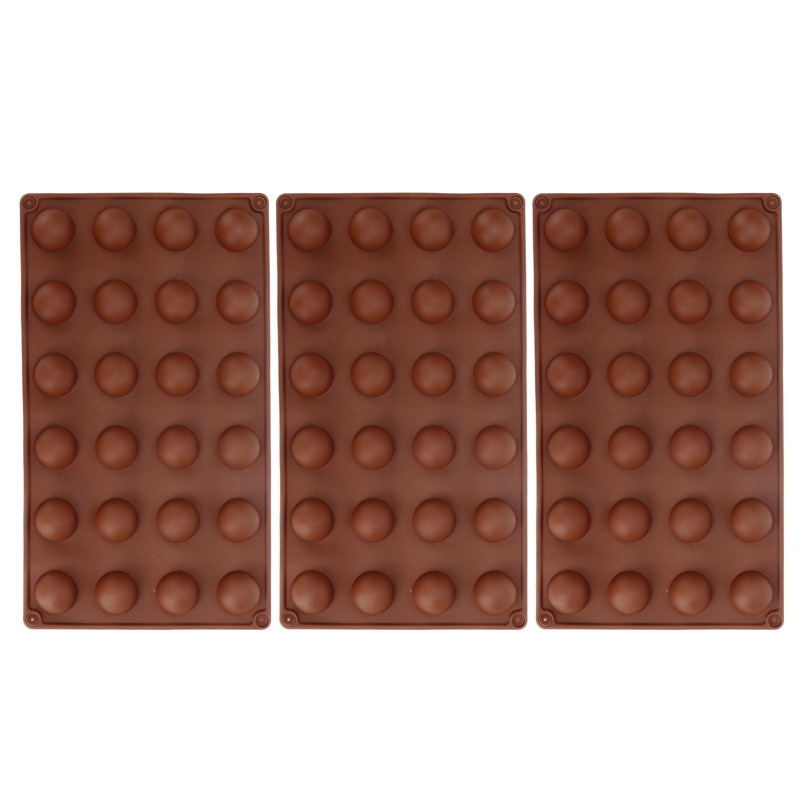 3pcs Silicone Mould 24‑Hole Soft Semi Sphere Baking Mold for Chocolate Jelly