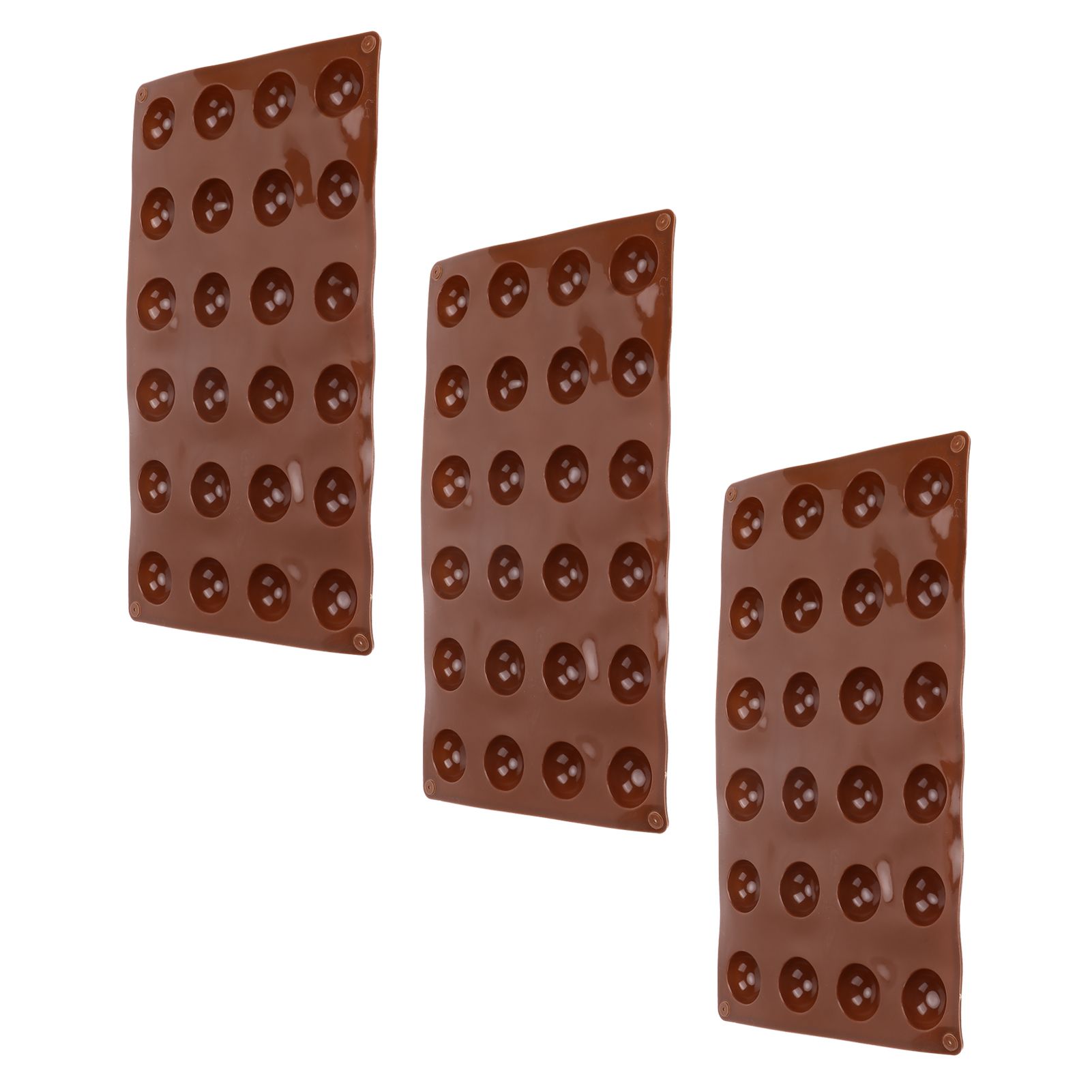 3pcs Silicone Mould 24‑Hole Soft Semi Sphere Baking Mold for Chocolate Jelly view 2