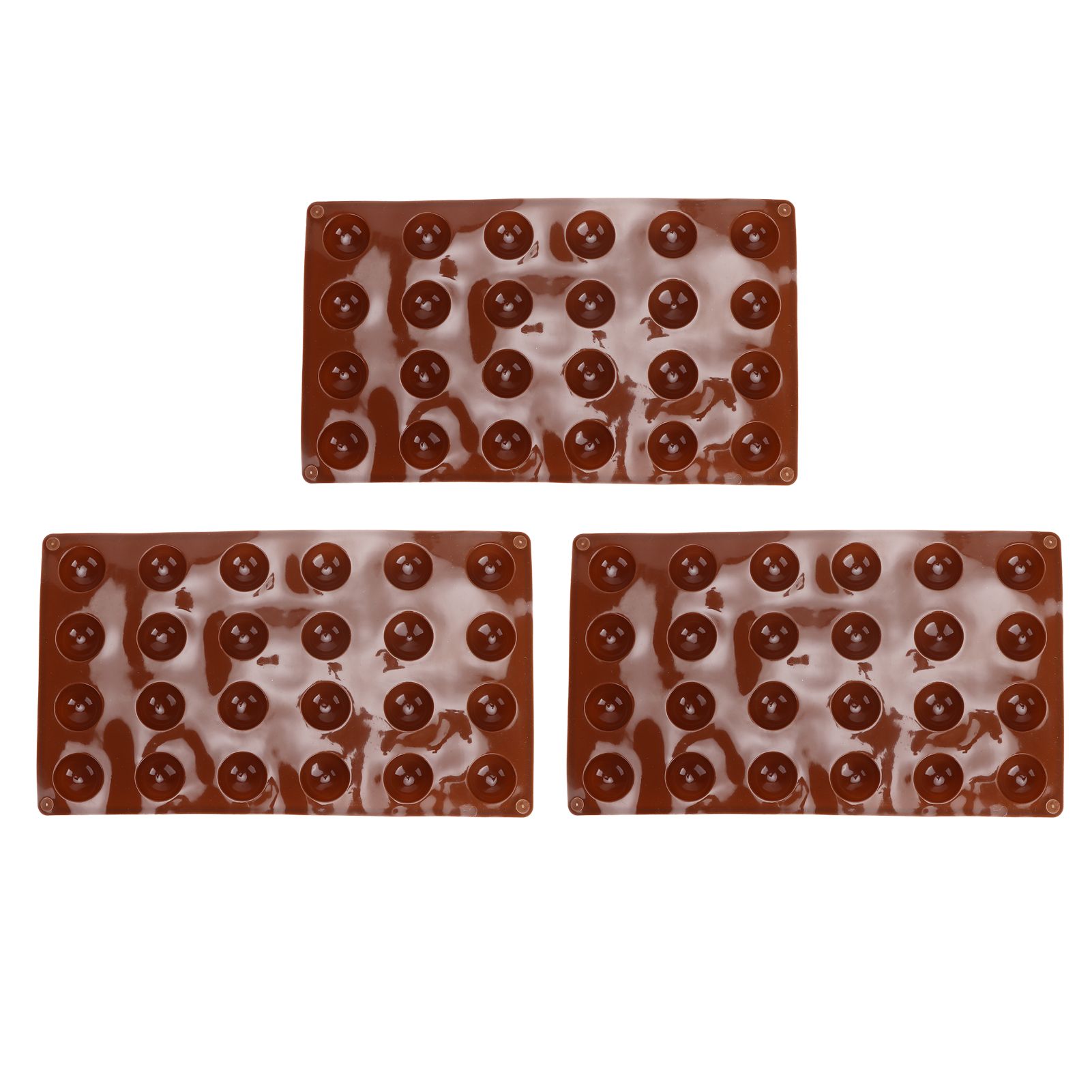 3pcs Silicone Mould 24‑Hole Soft Semi Sphere Baking Mold for Chocolate Jelly view 3