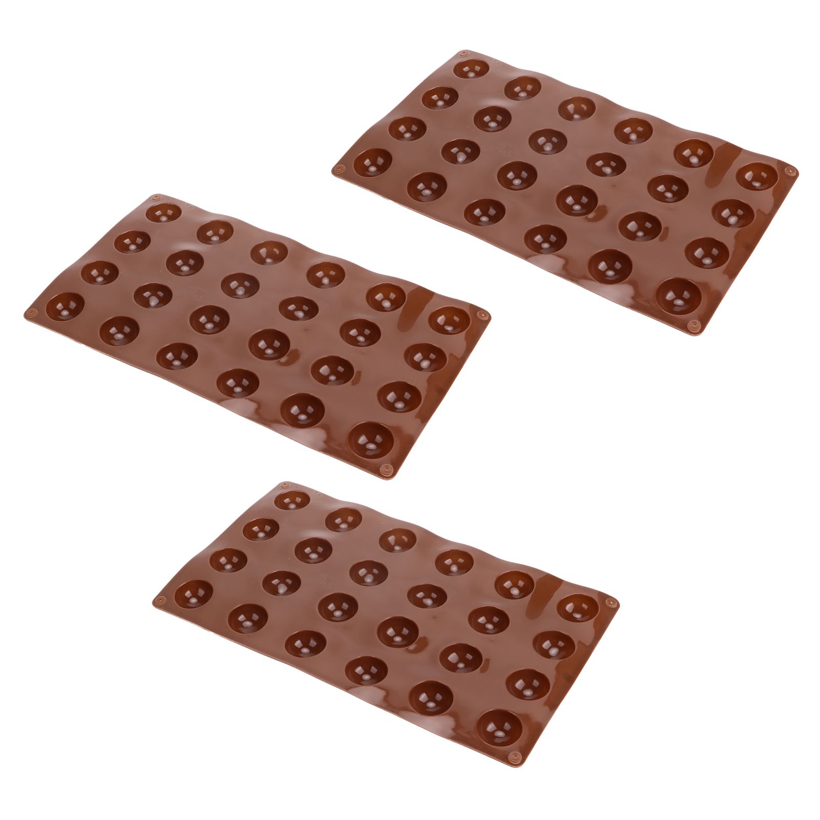 3pcs Silicone Mould 24‑Hole Soft Semi Sphere Baking Mold for Chocolate Jelly view 4