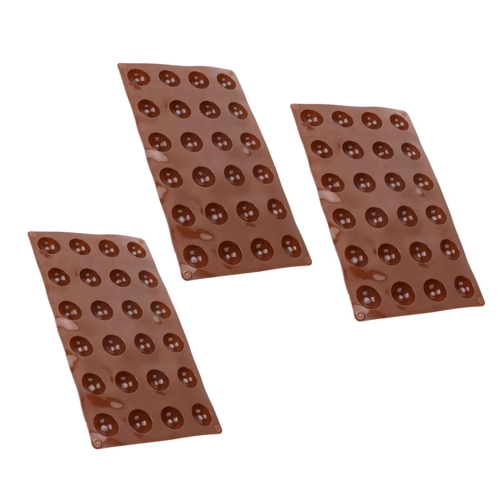 3pcs Silicone Mould 24‑Hole Soft Semi Sphere Baking Mold for Chocolate Jelly view 6